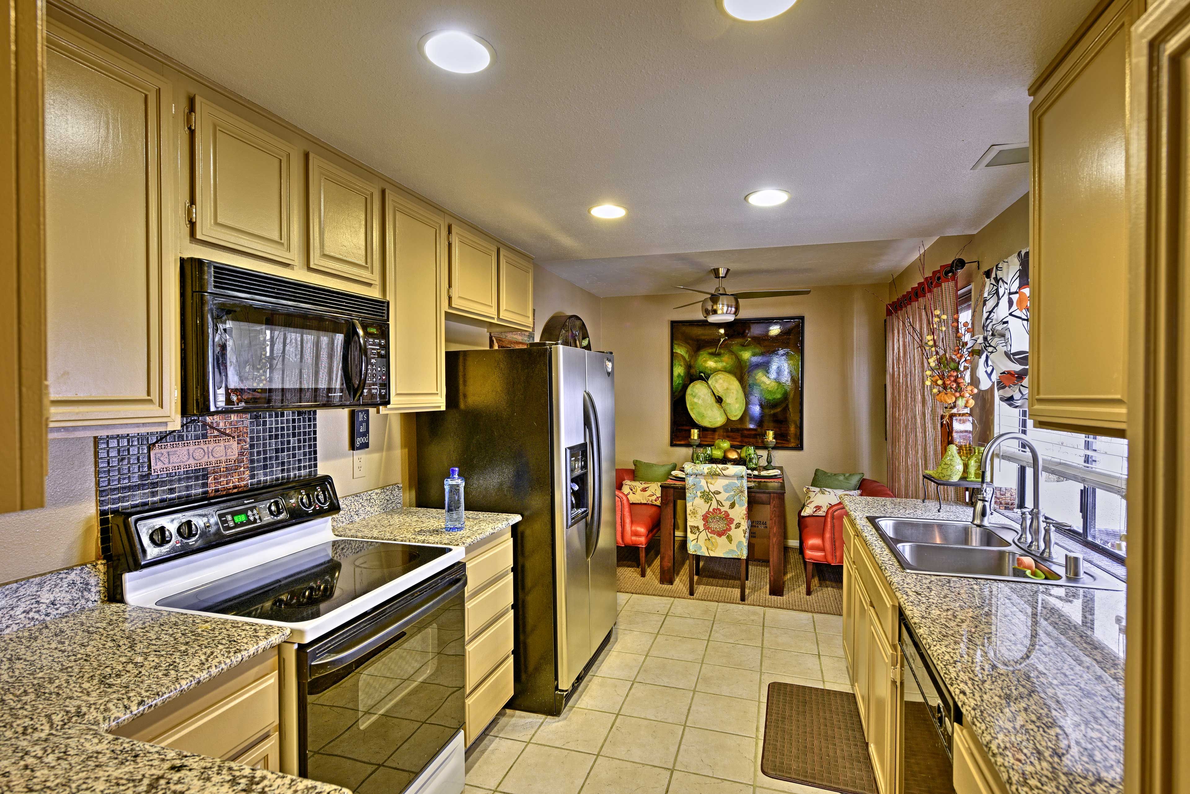 Try out a new recipe in the fully equipped kitchen.