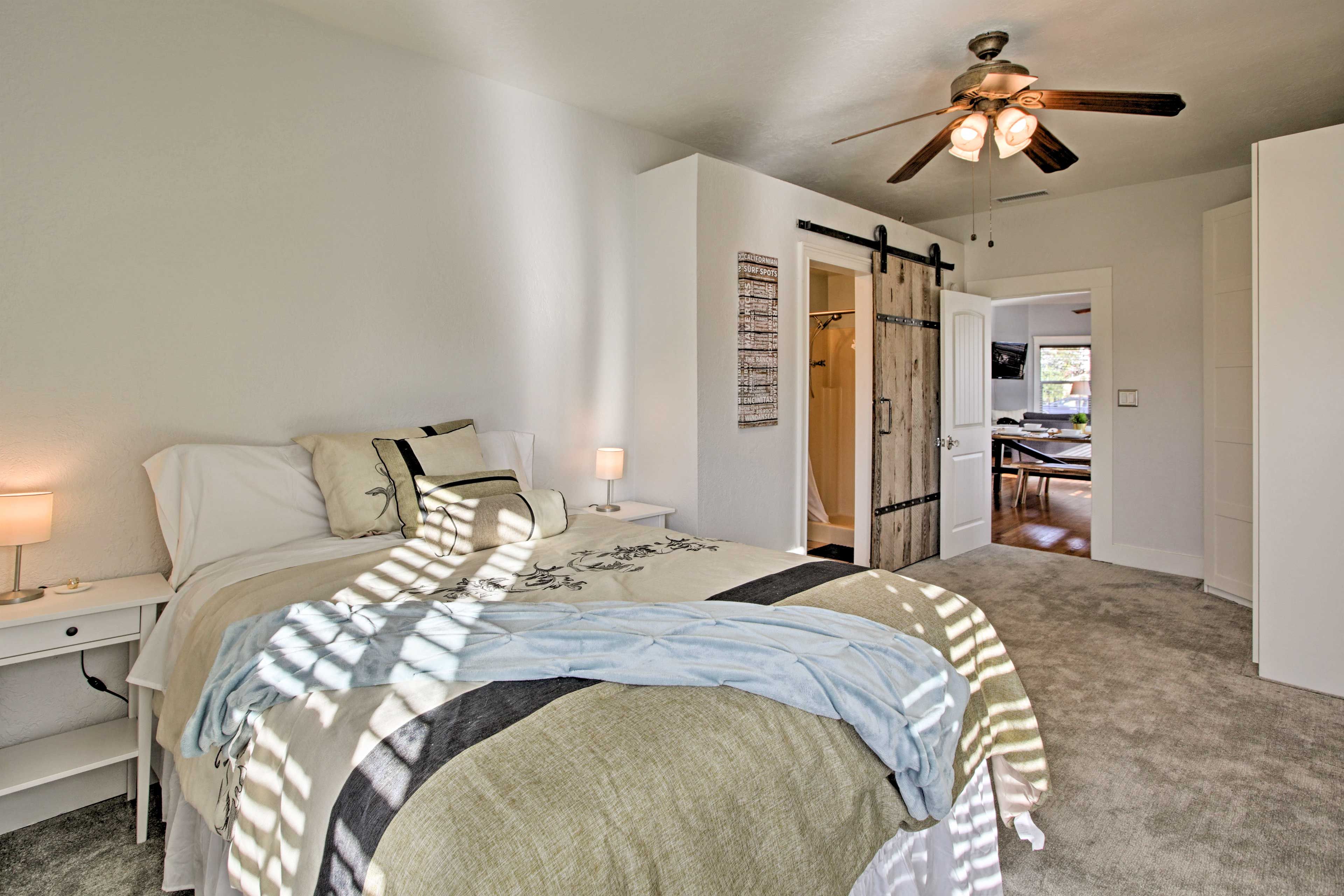 Relax with ease under soft linen sheets.
