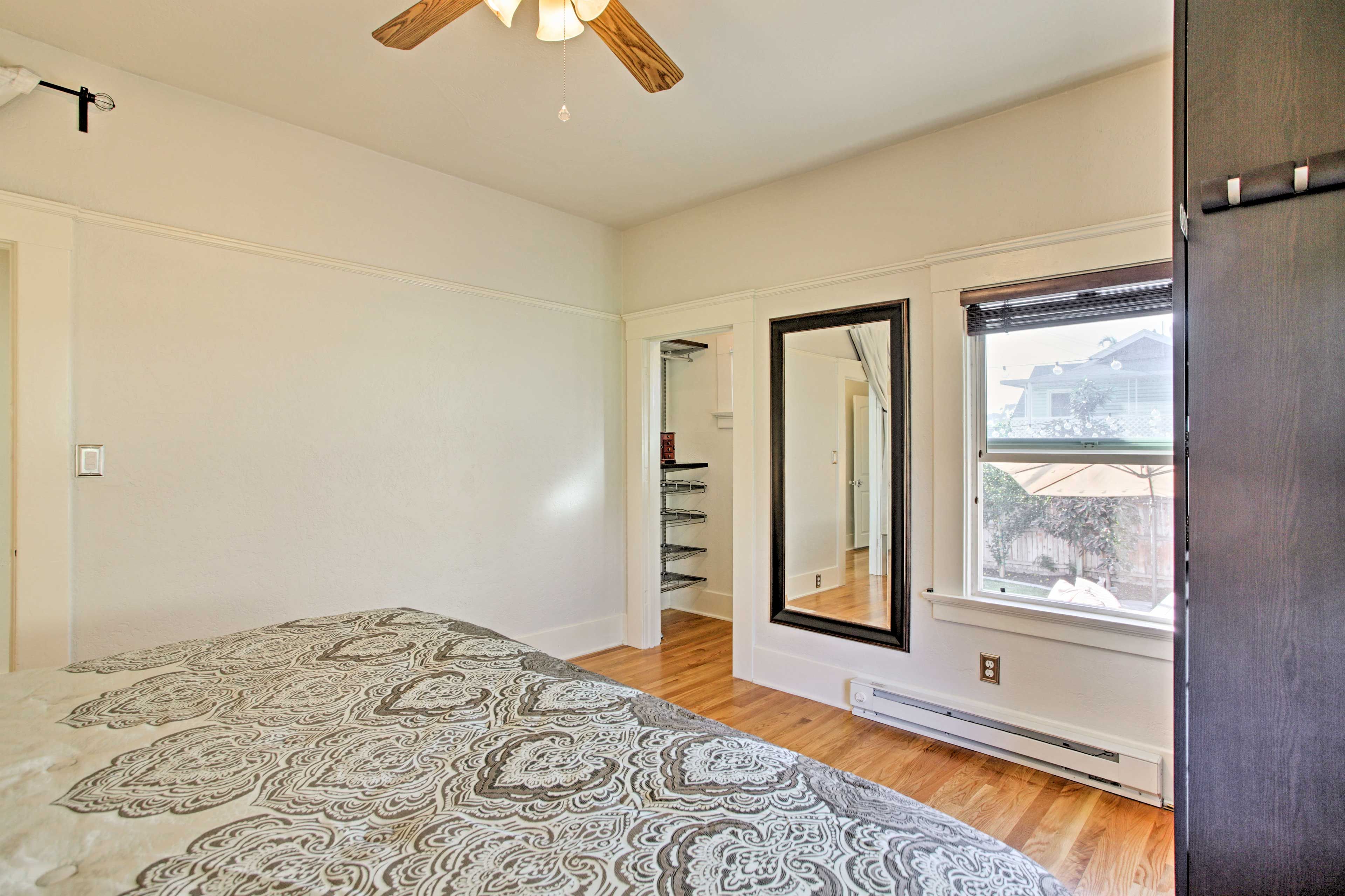 Let the breeze from the ceiling fan usher you to sleep.