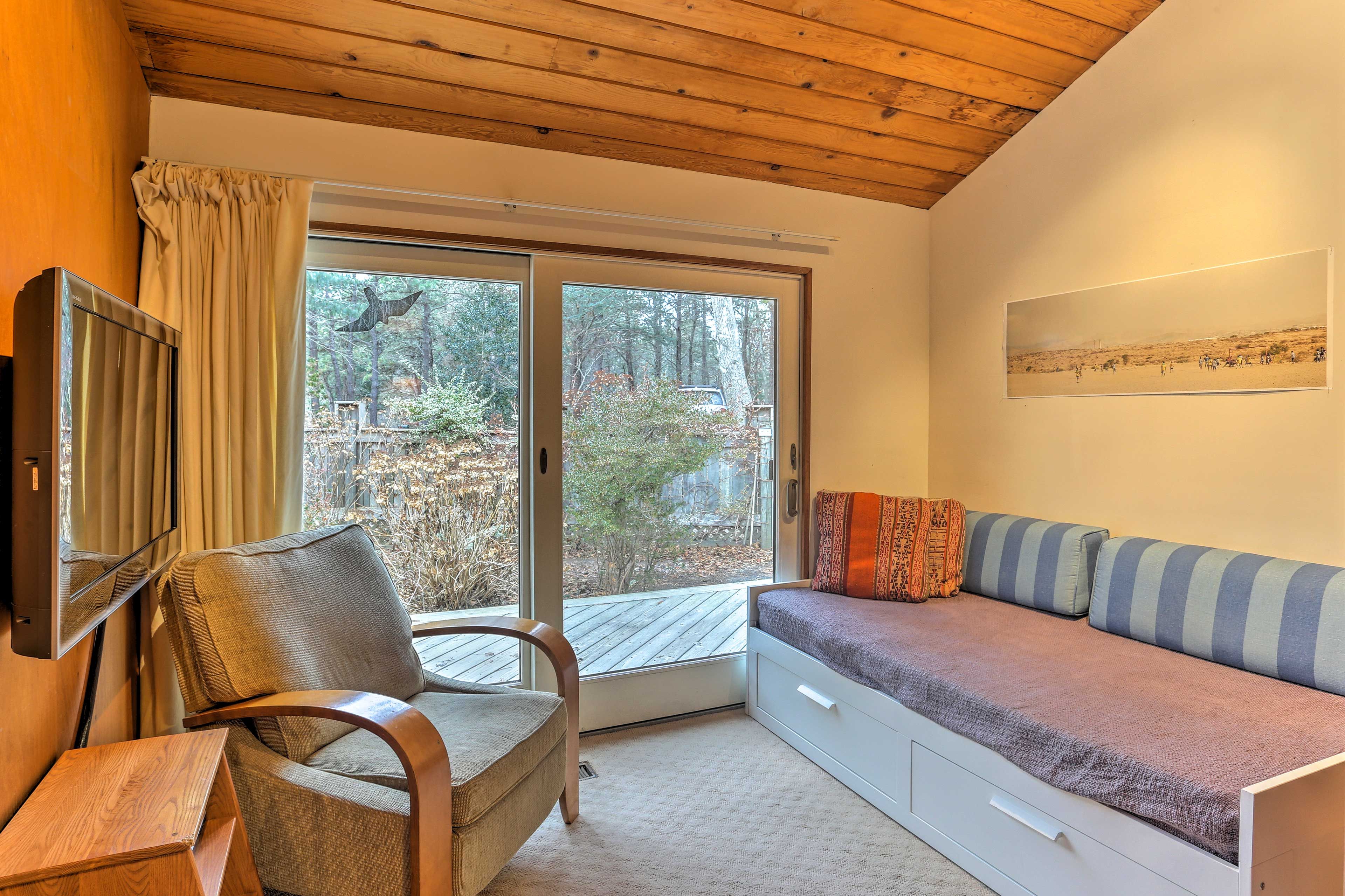 The media room features a pullout bed.