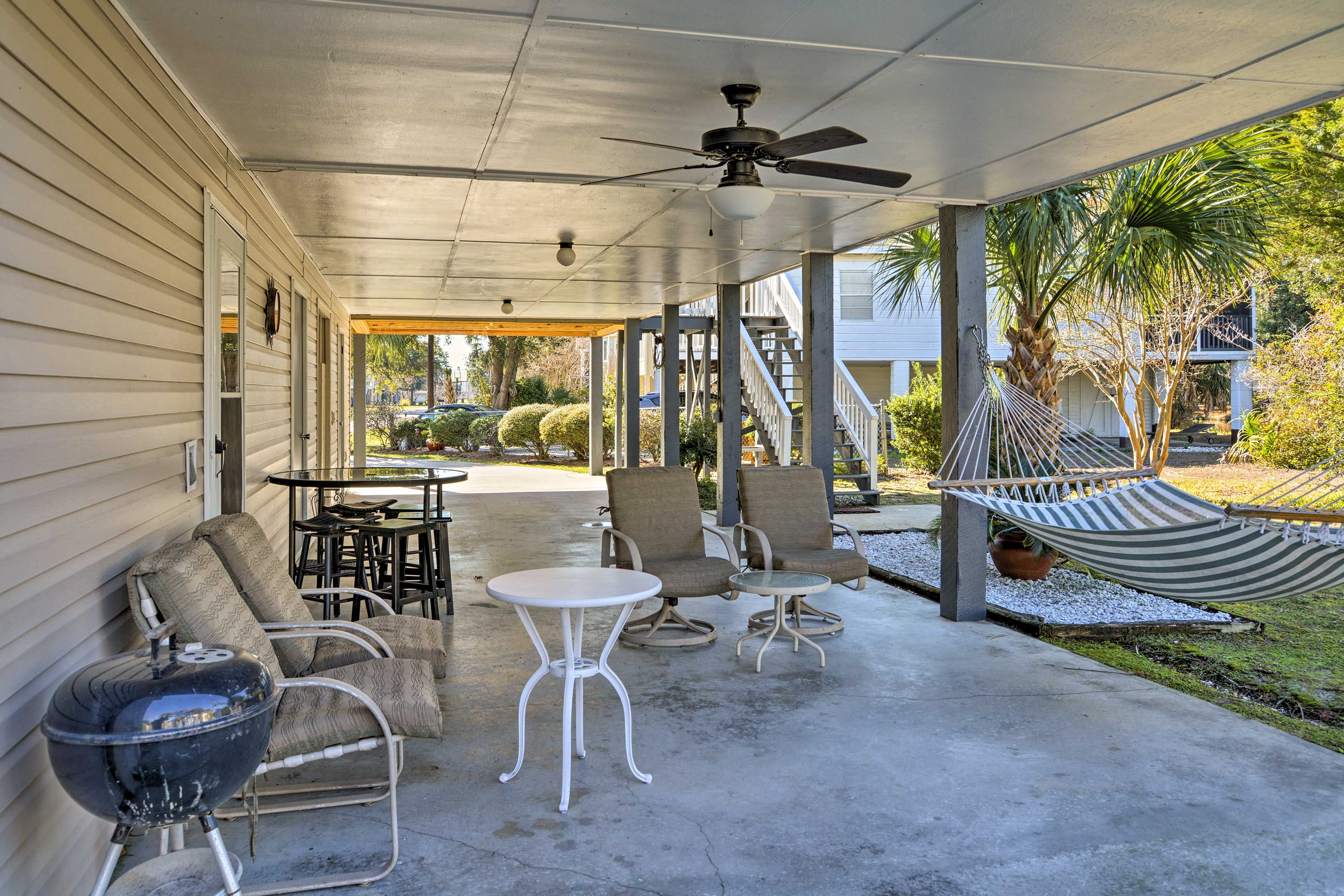 Patio | Charcoal Grill | Hammock