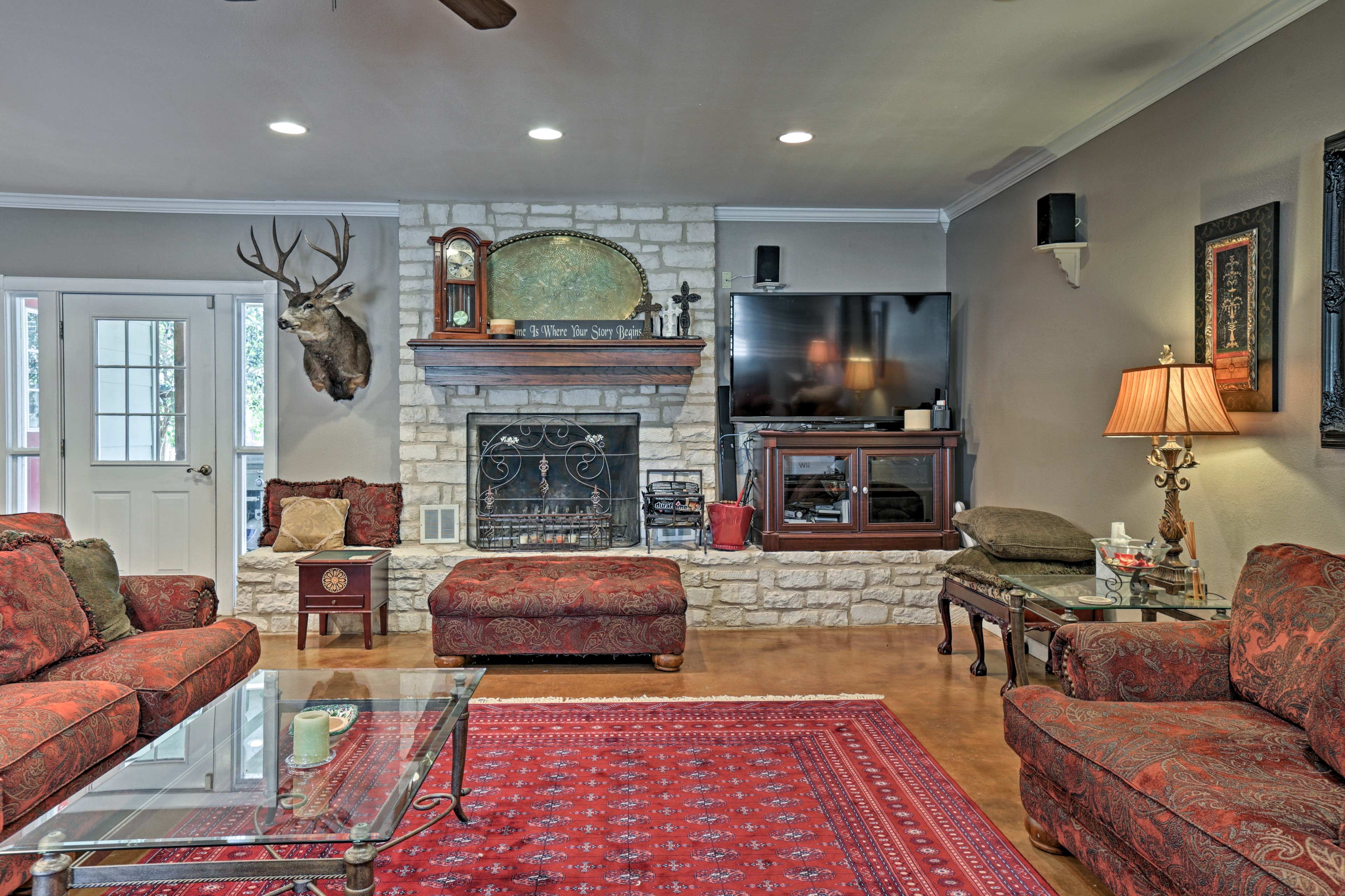 Get comfortable before turning on the flat-screen cable TV.