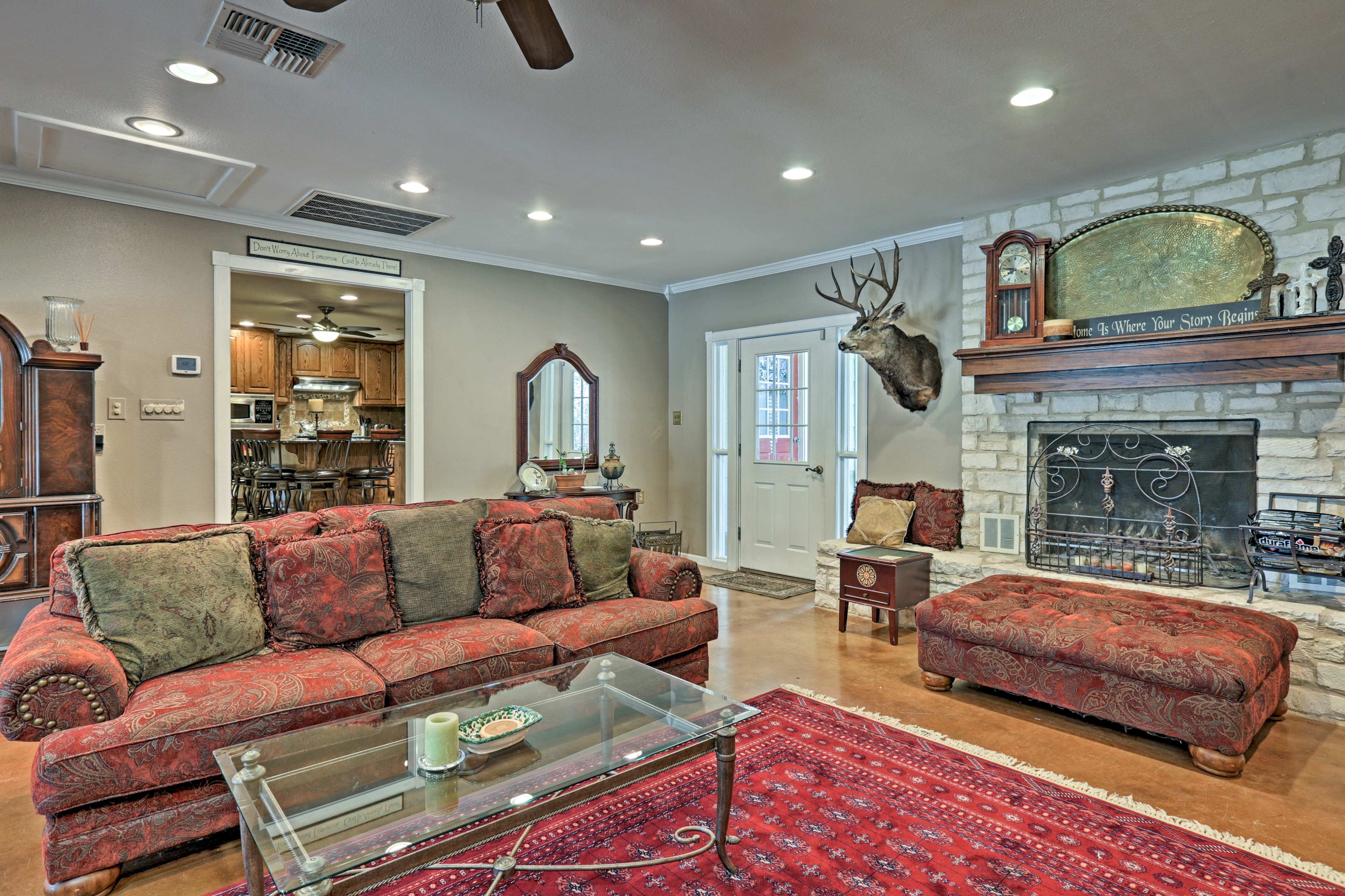 Unwind in front of the fireplace after each adventure.