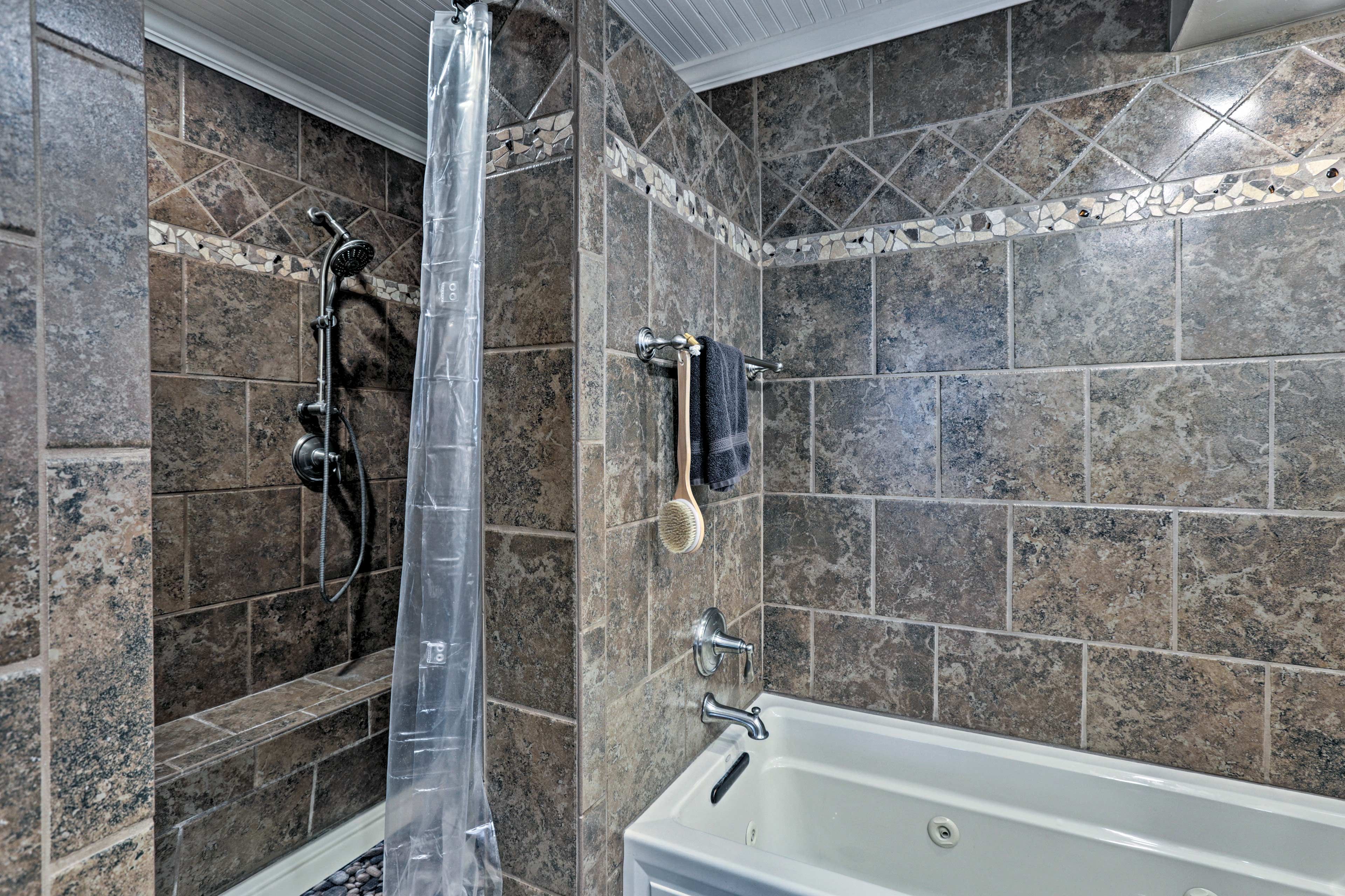 Start your day in the spacious walk-in shower.