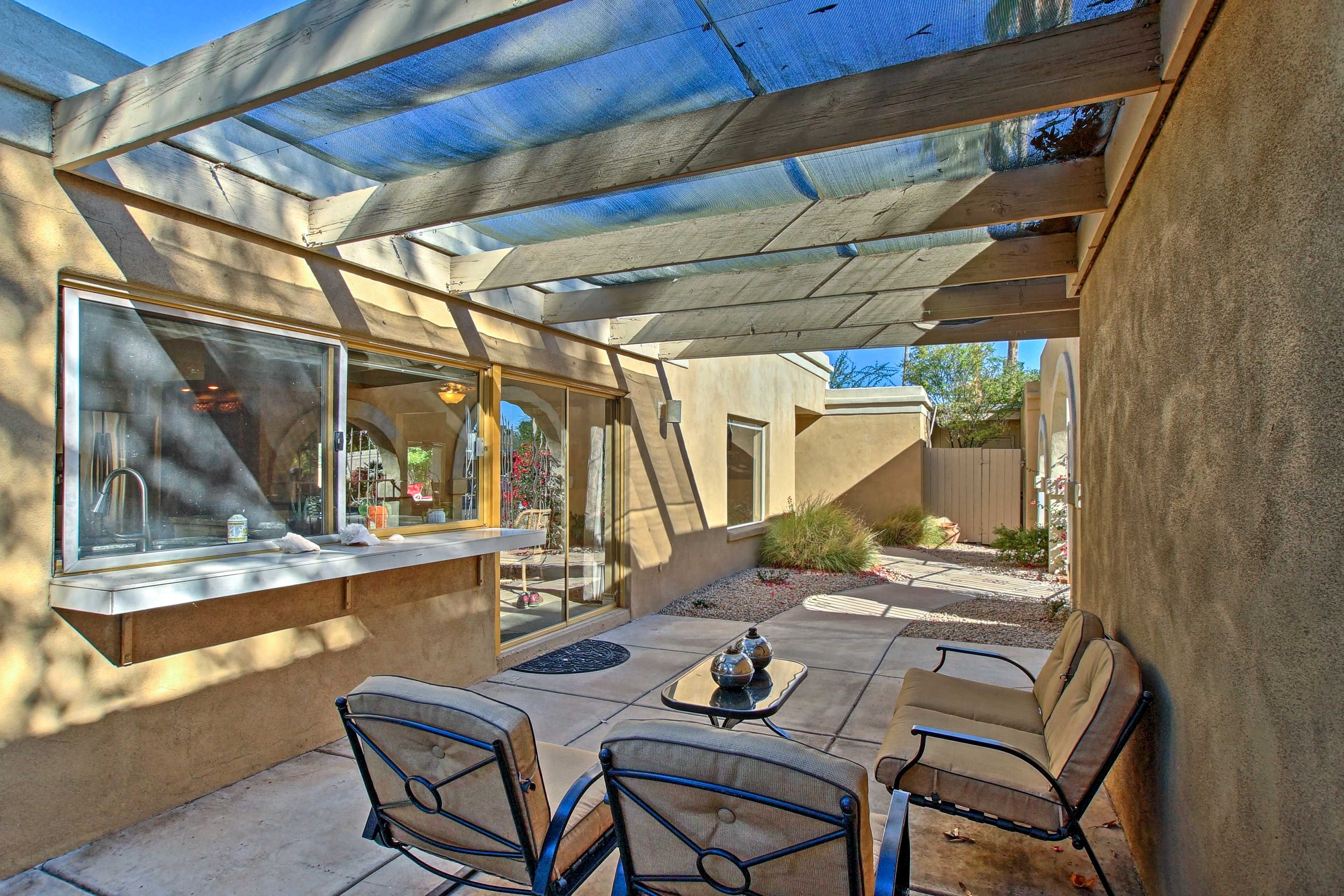 Enjoy your morning coffee in the courtyard!