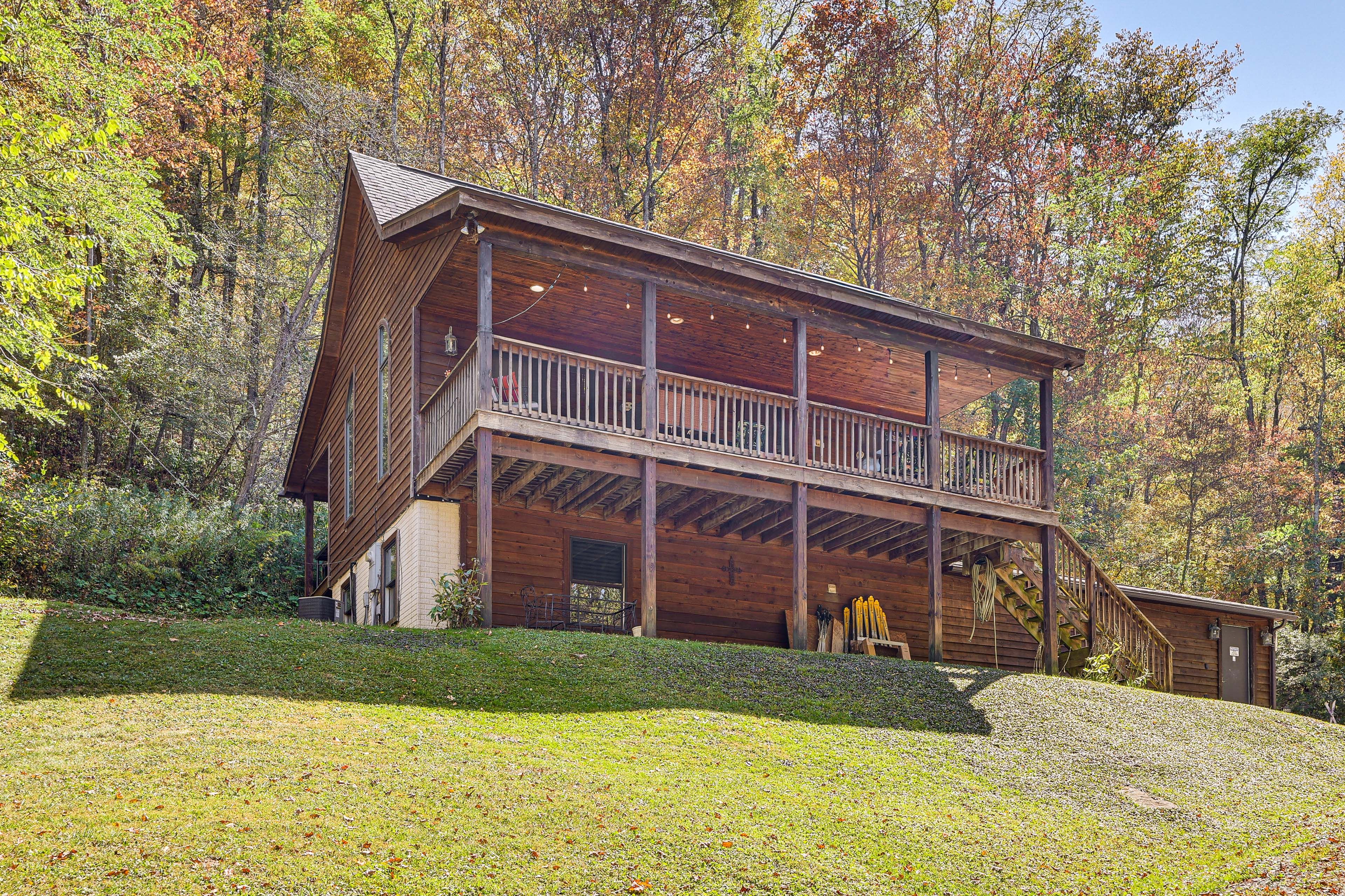 Exterior | 2-Story Cabin | Private Yard