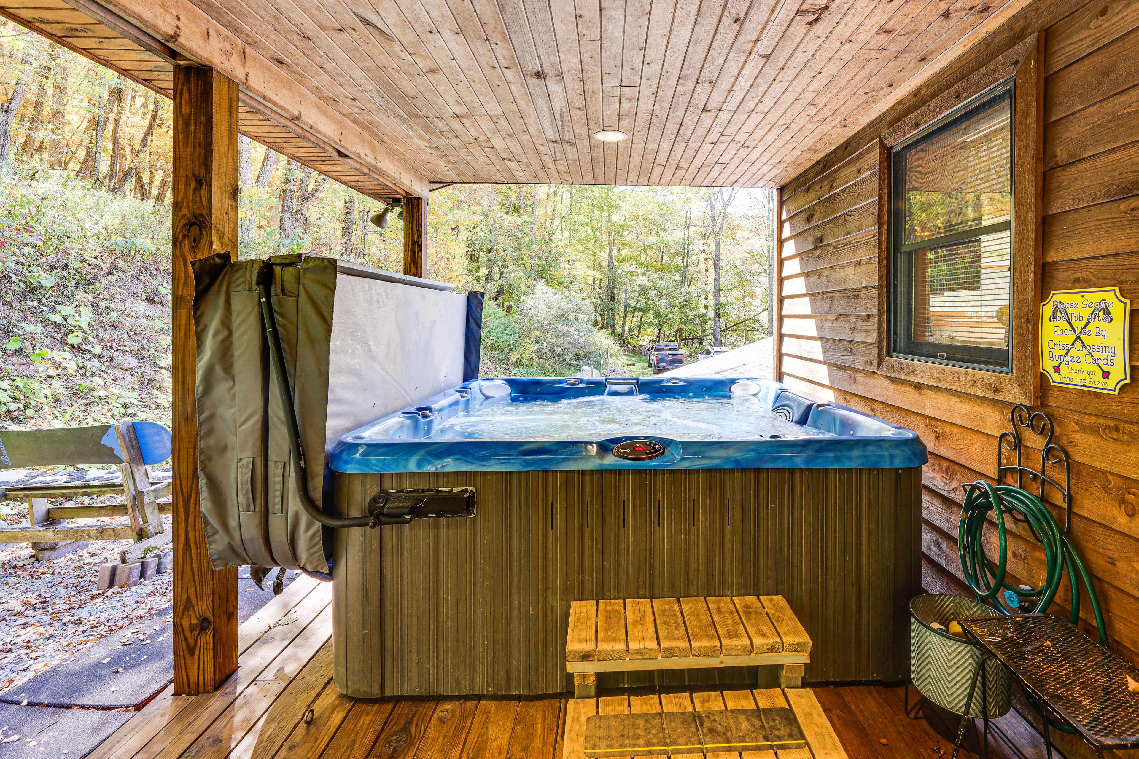 Covered Deck | Private Hot Tub