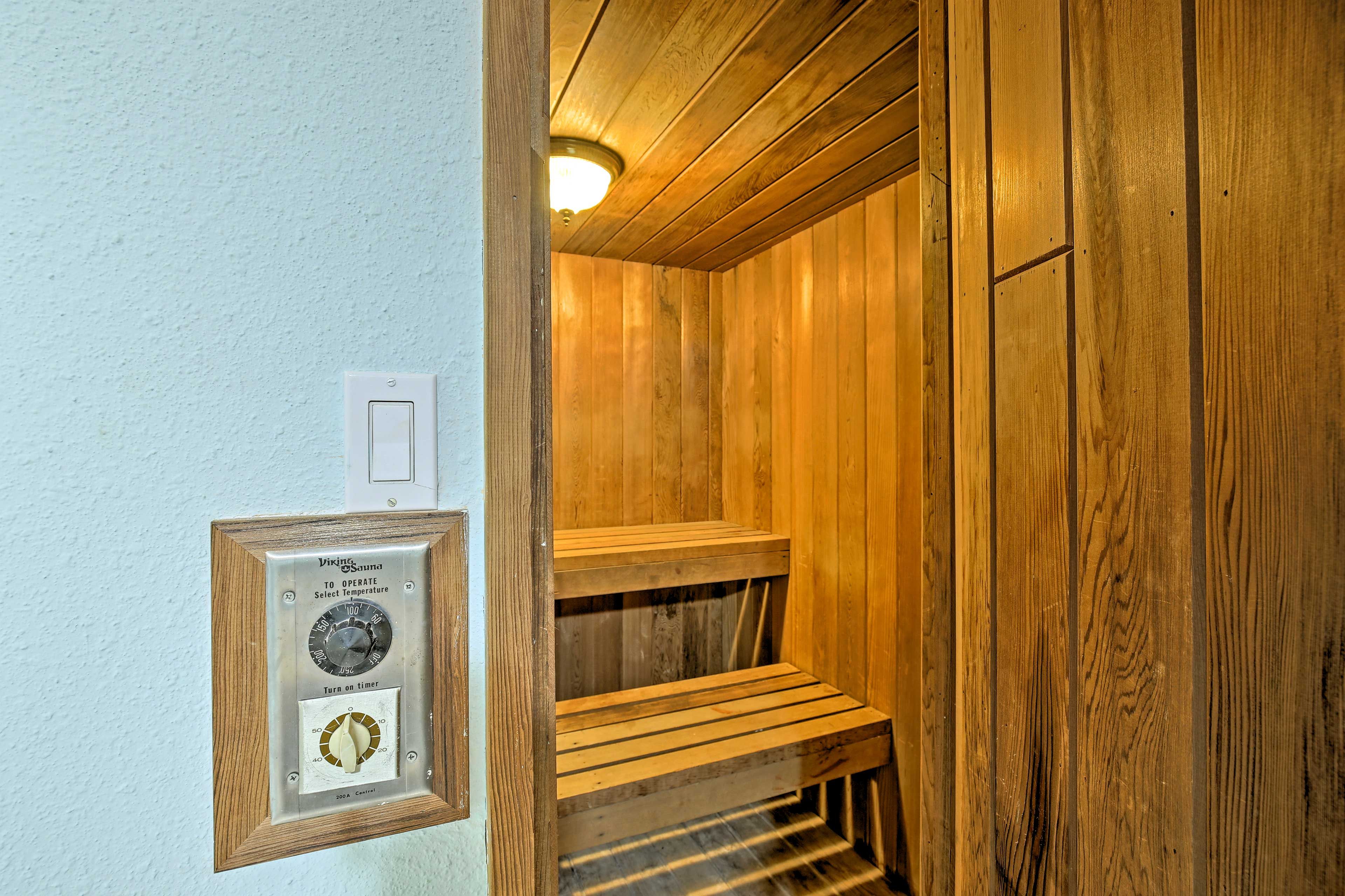 Relish a cleansing detox in the home’s private sauna.