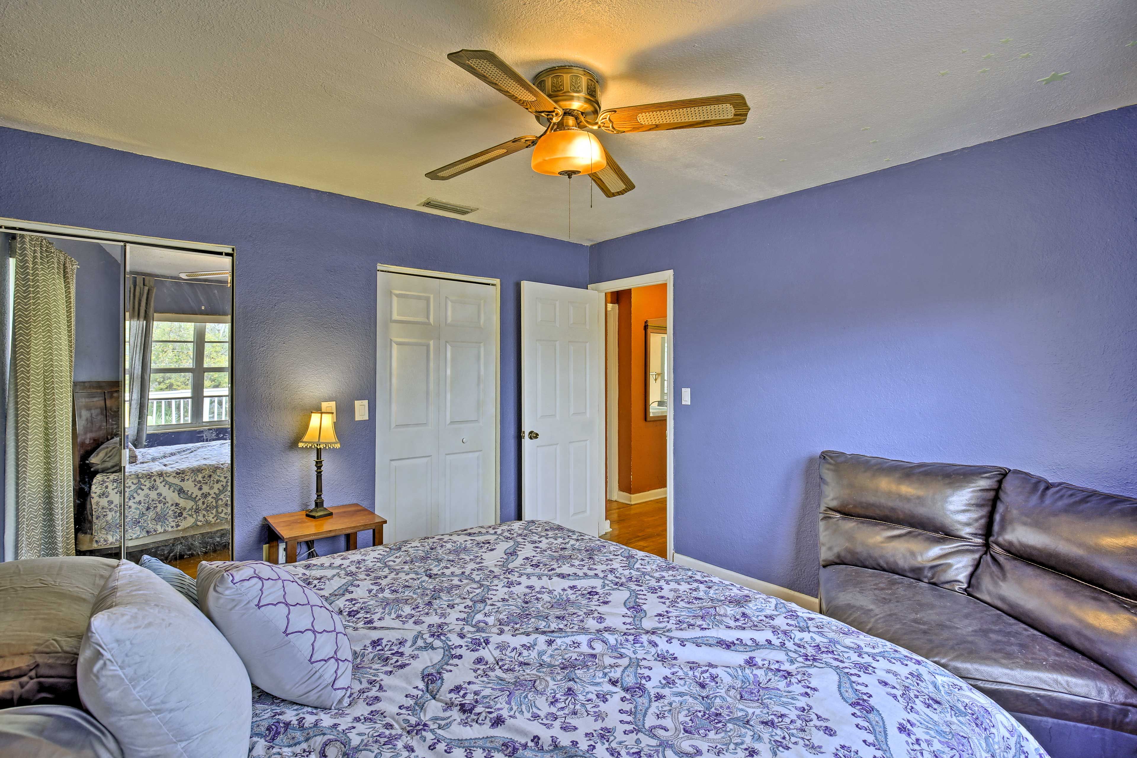 Fall asleep easily in this plush king-sized bed.