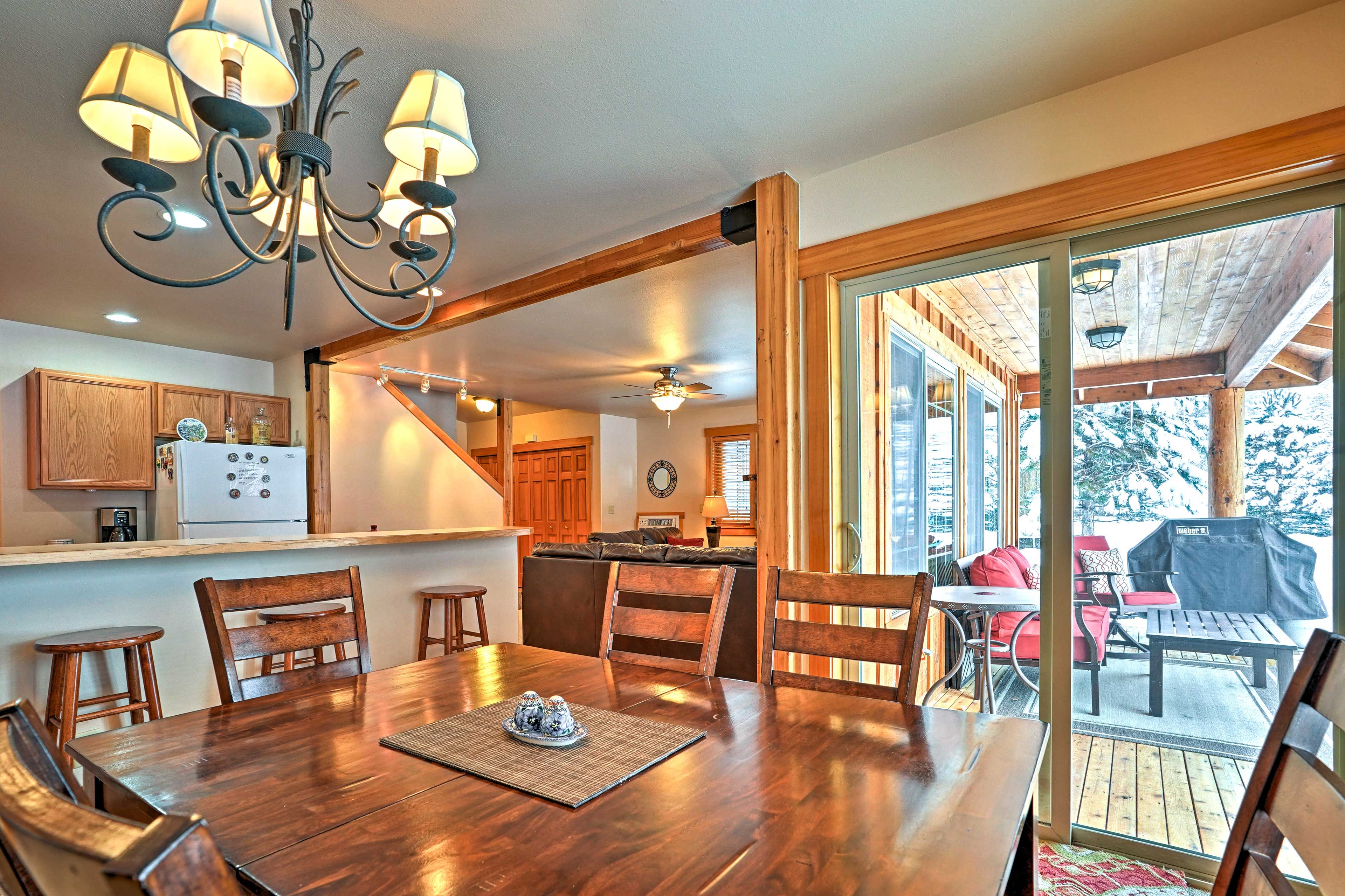 Feast on your flavorful creations around the 6-person dining table.