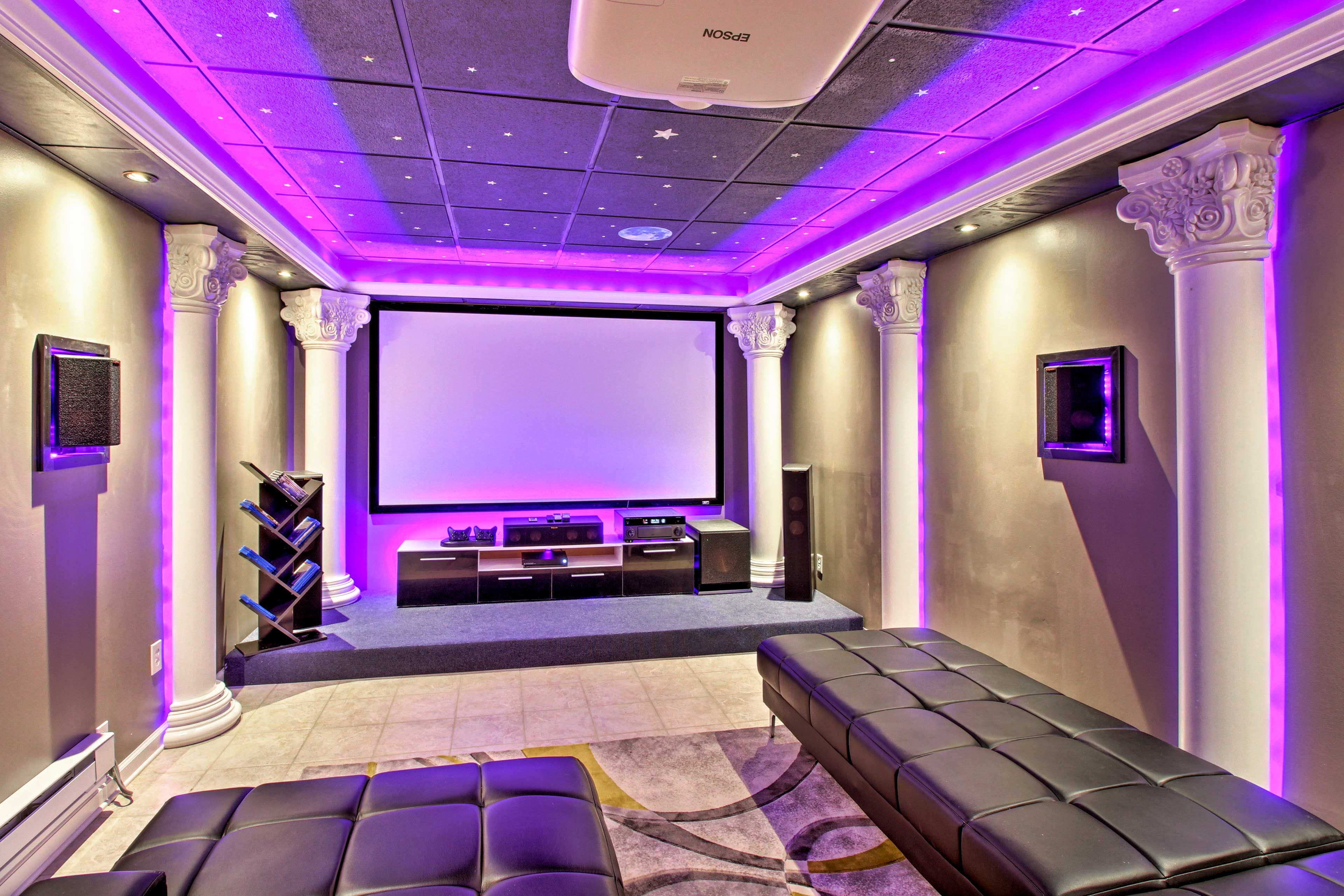 Home Theater | 110" Projector | 4K DVD Player | Kitchenette