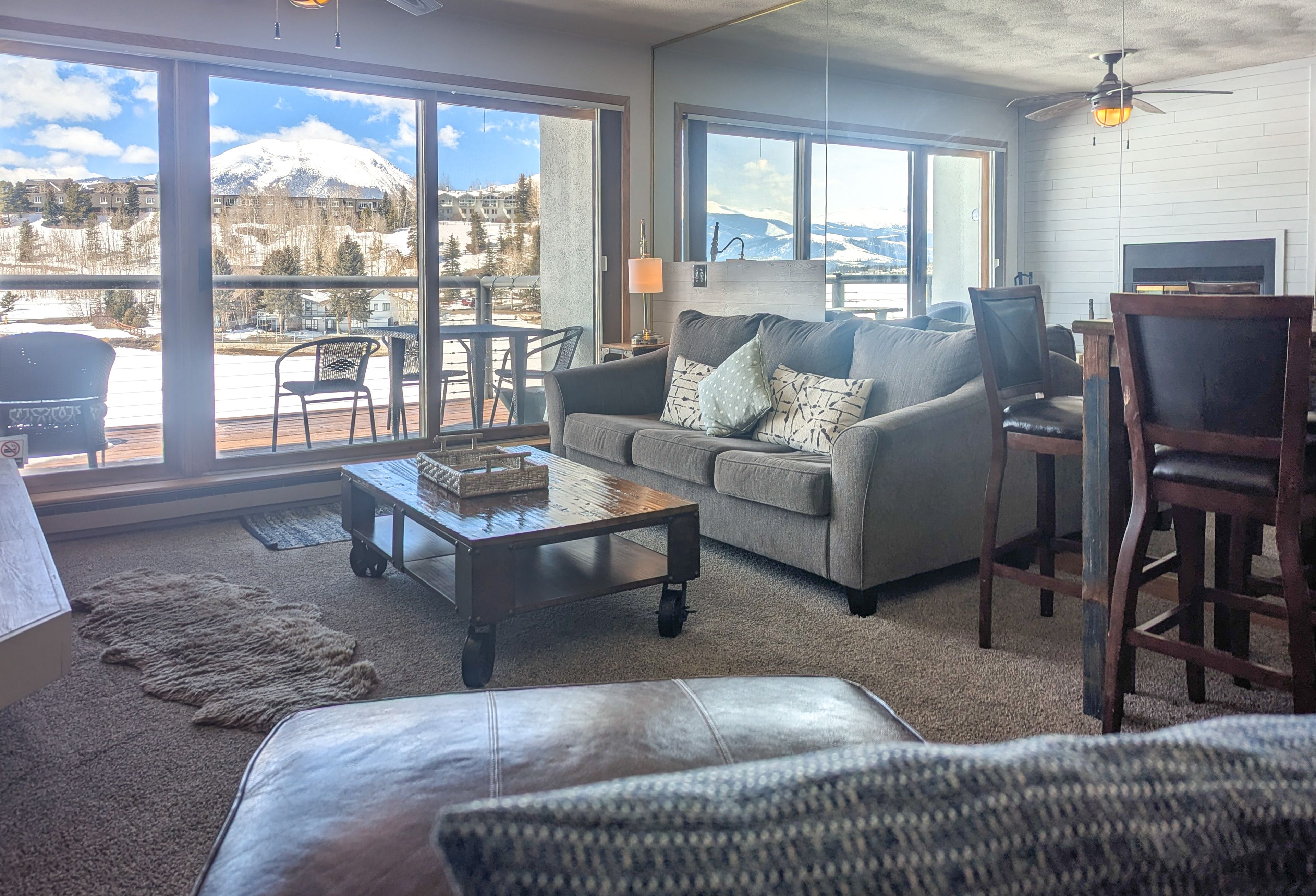 Living Room | Queen Sleeper Sofa | Wood-Burning Fireplace
