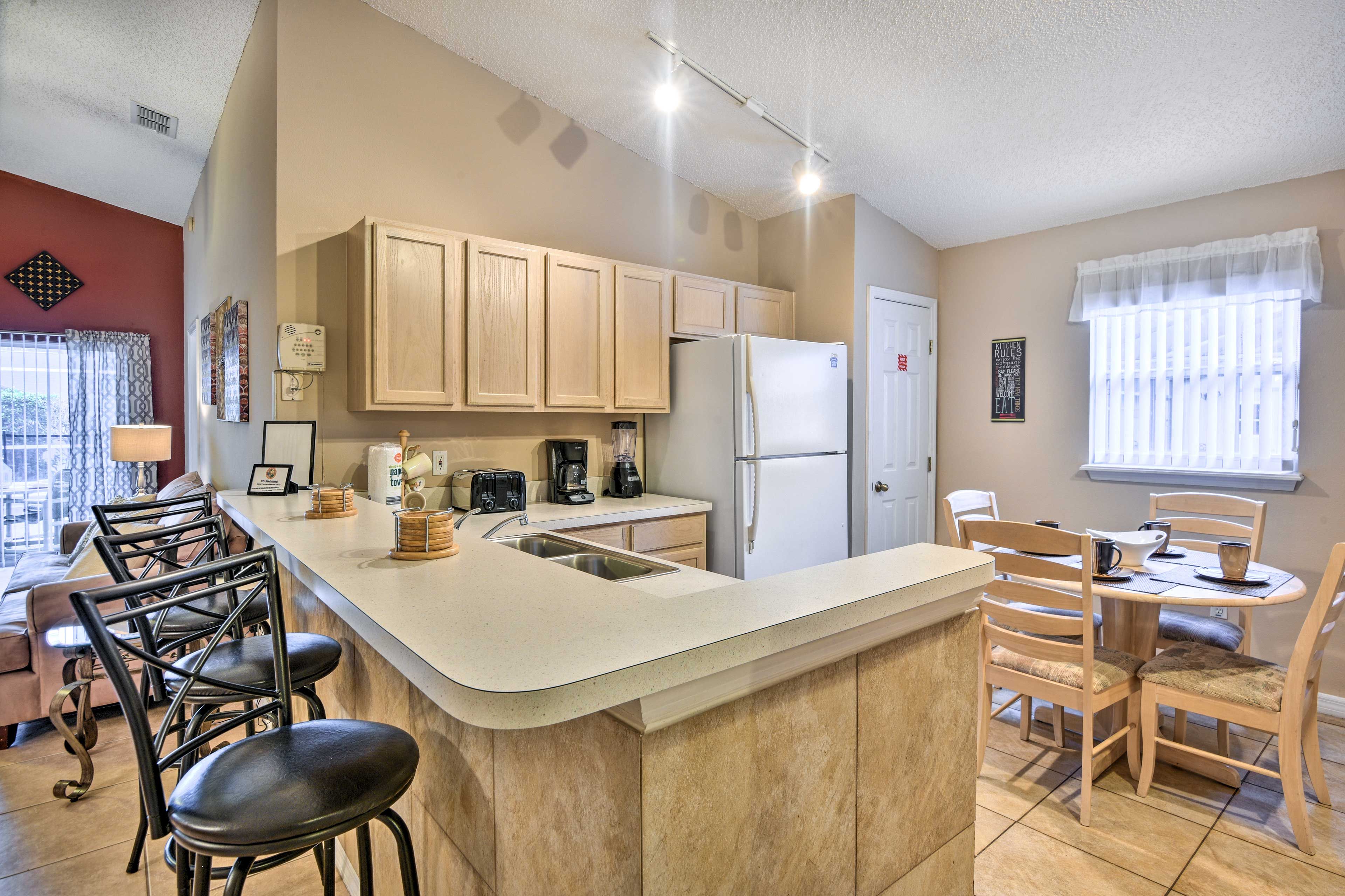 Kitchen | Ice Maker | Trash Bags & Paper Towels | Landline Phone