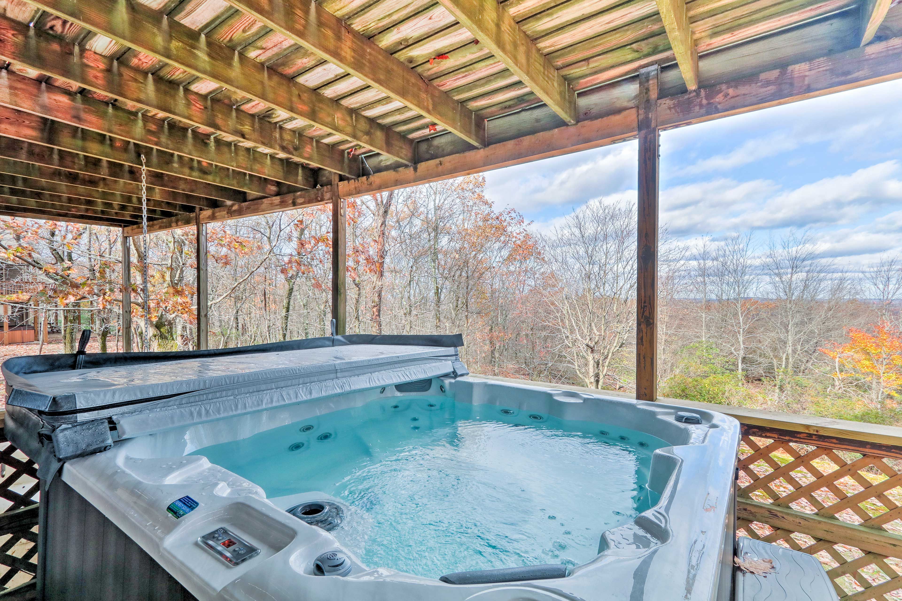 Large groups will adore this 3-story vacation rental home in Lake Harmony!