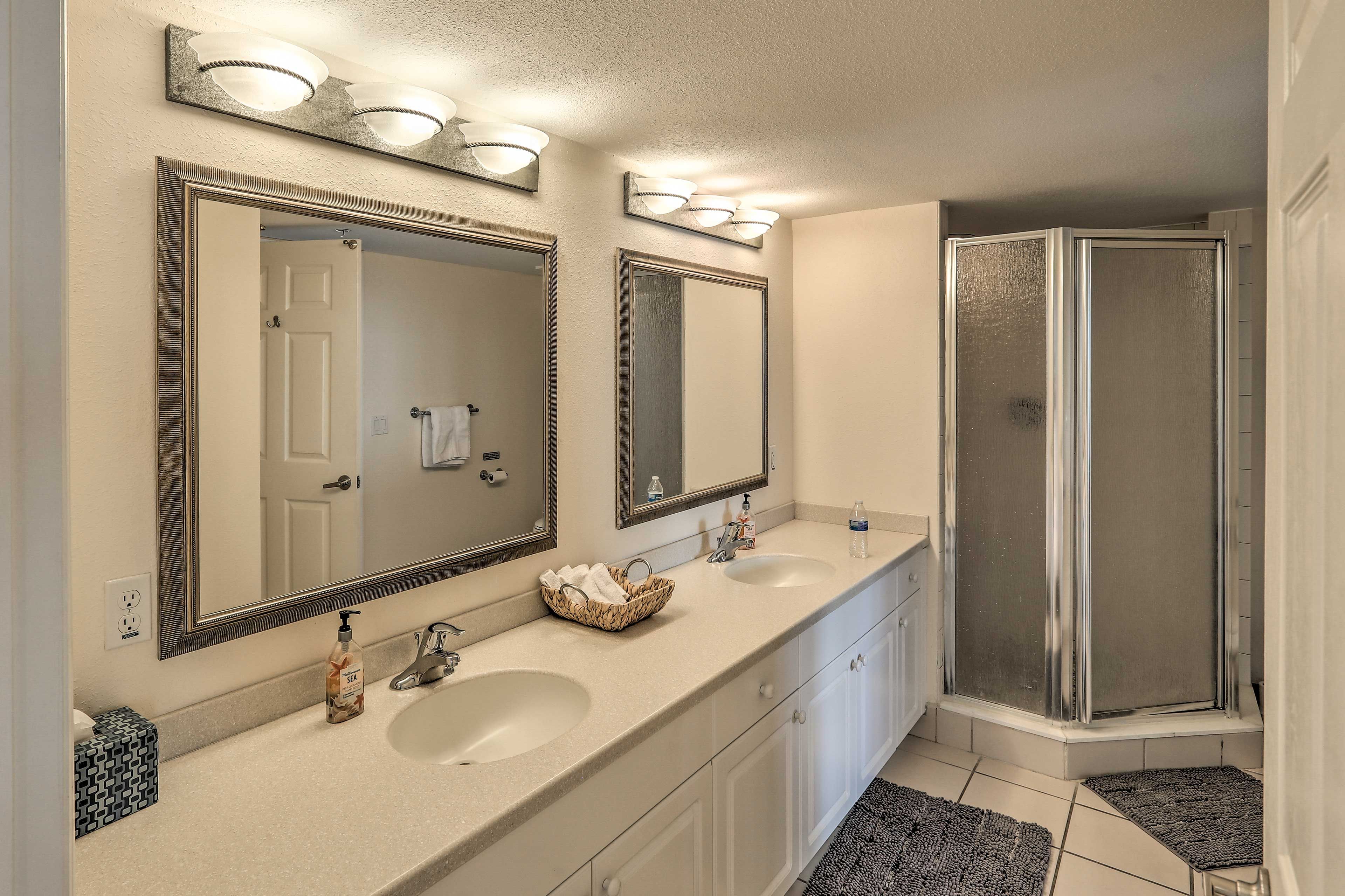 Full Bathroom | Double Vanity | Walk-In Shower