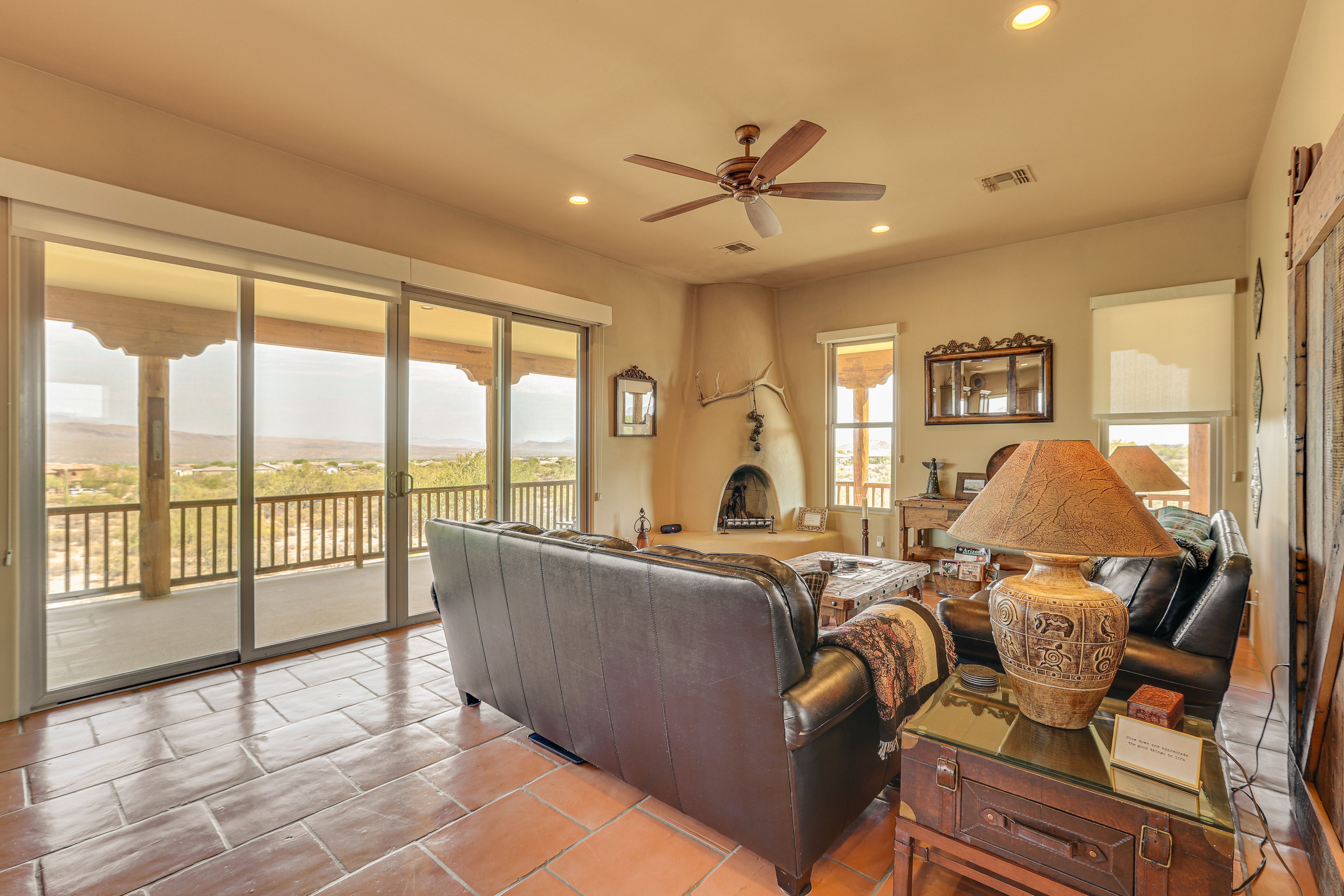 Living Room | 2nd Floor | Fireplace | Bluetooth Speaker | Deck Access