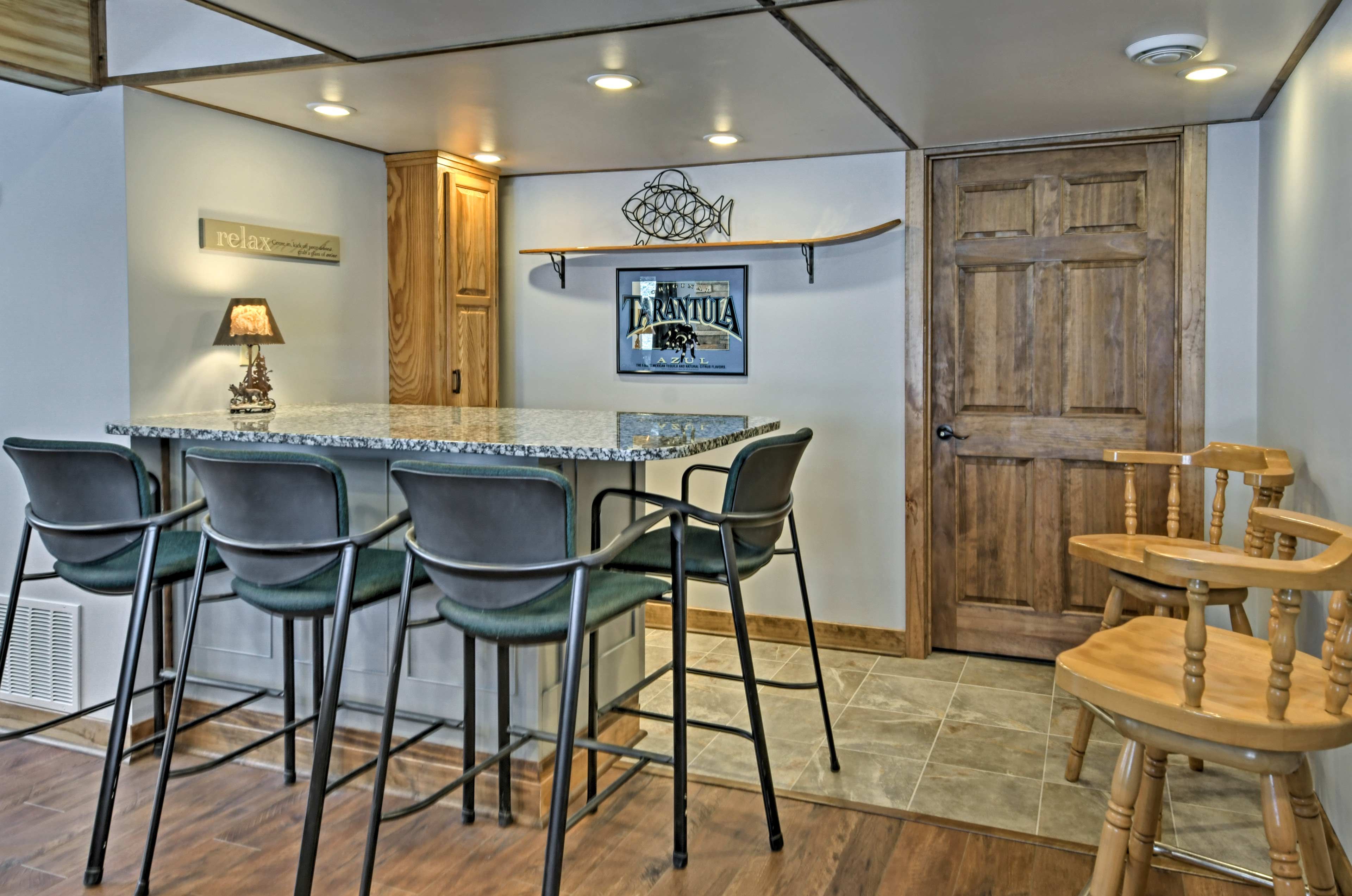 Head downstairs for a nightcap at the bar.