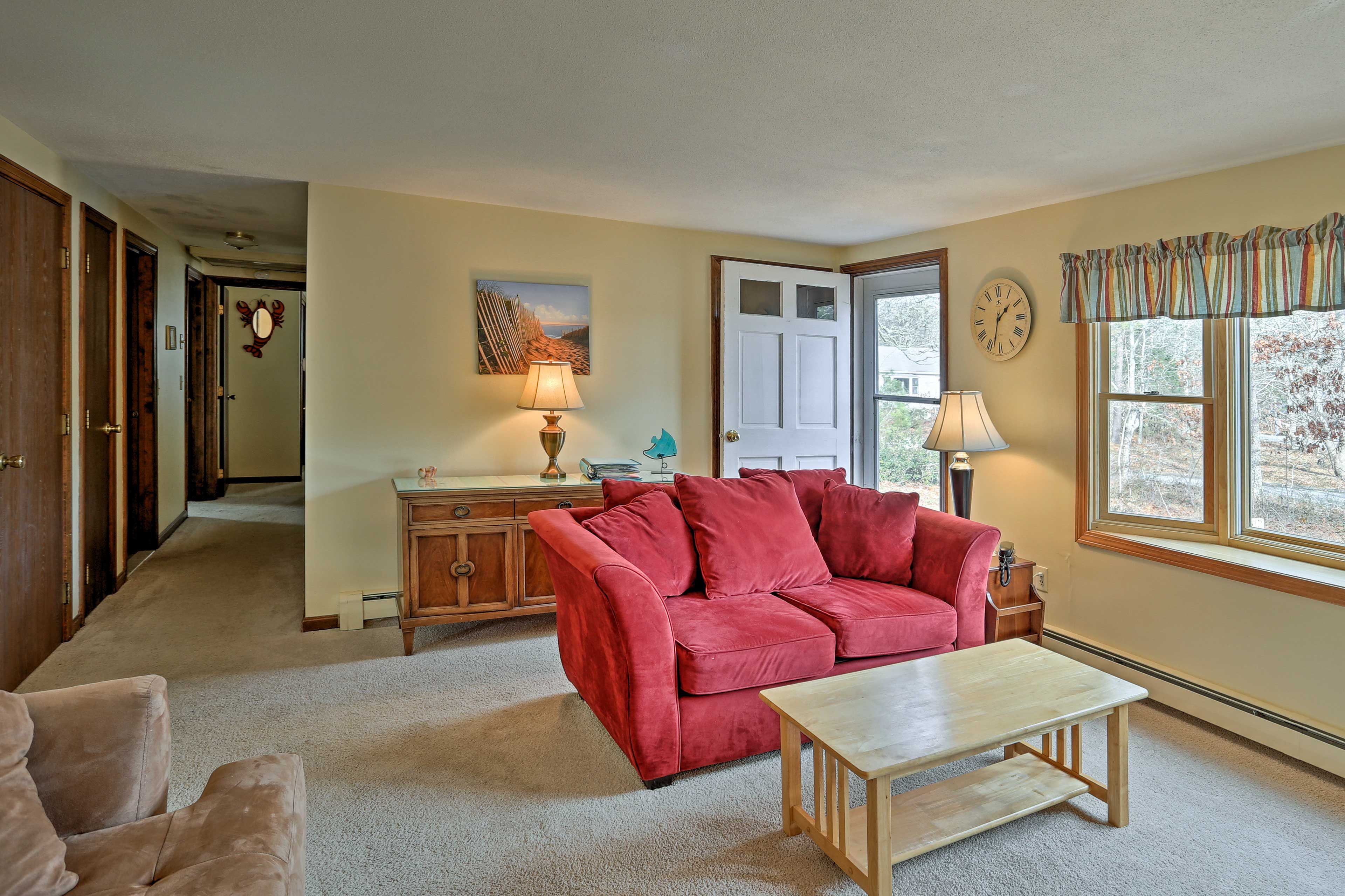 Read your favorite book as sunlight fills the living room.