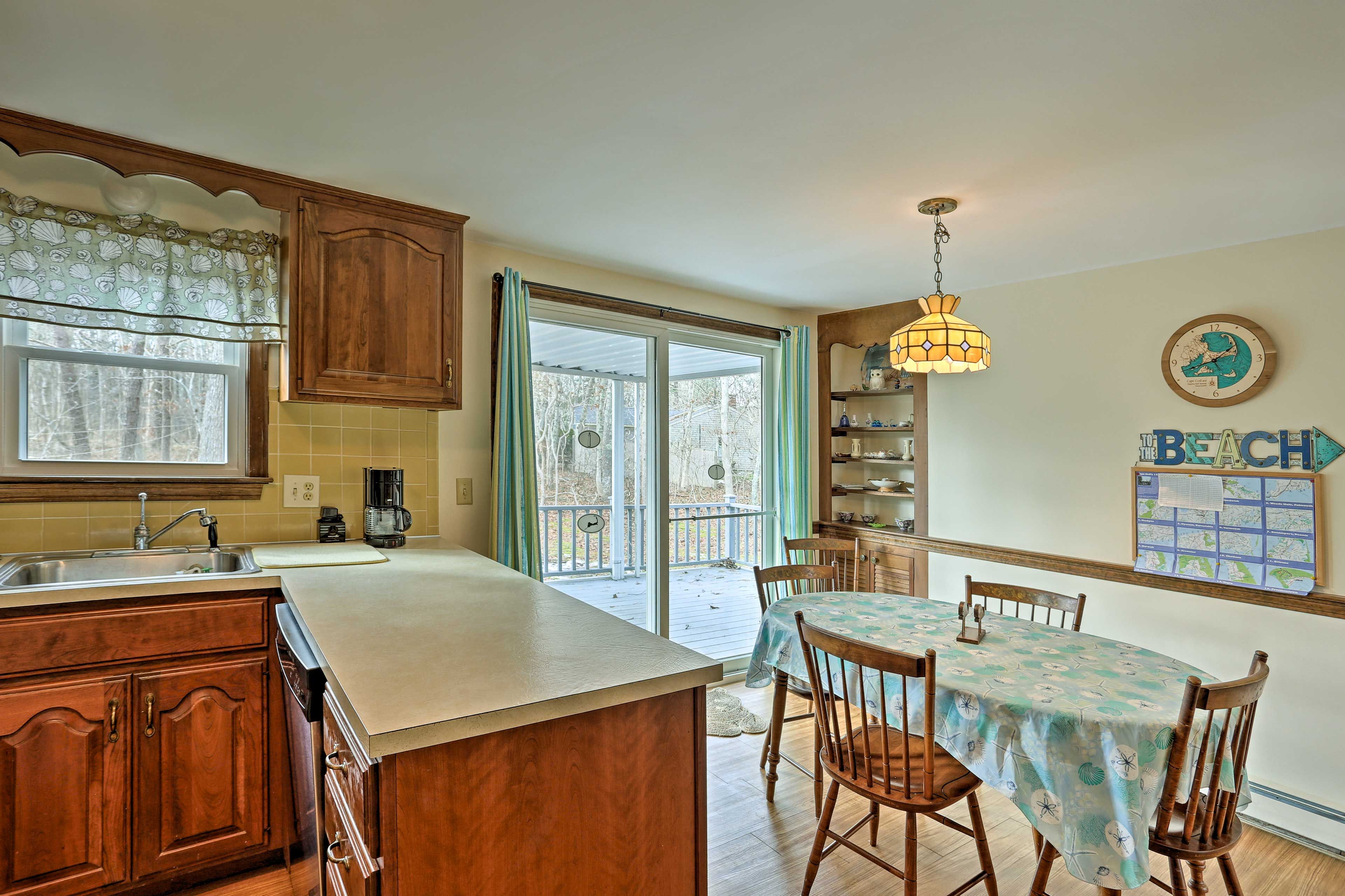 Glass doors lead out directly to the covered porch!