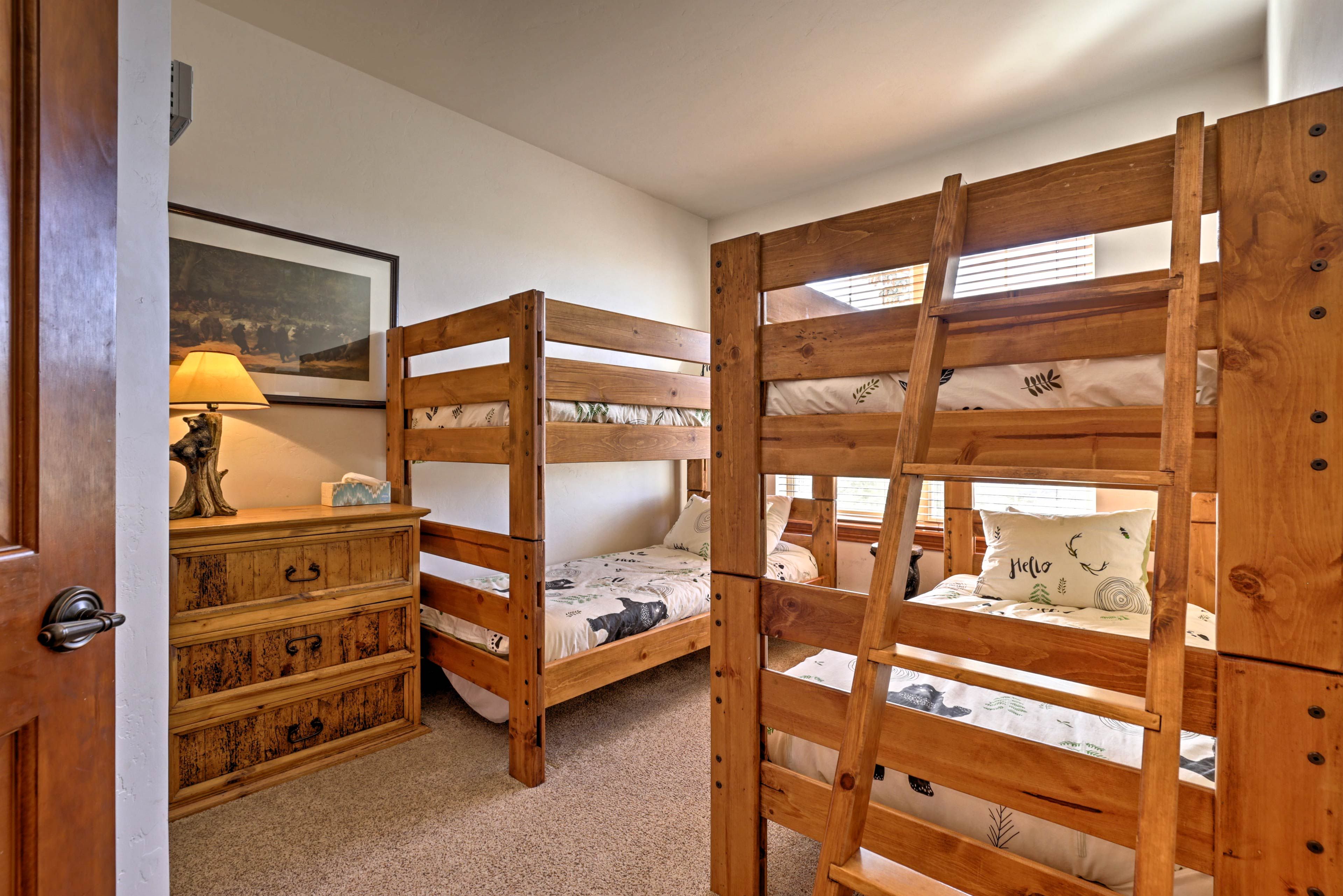 This bedroom offers 2 twin bunk beds - perfect for the kiddos!