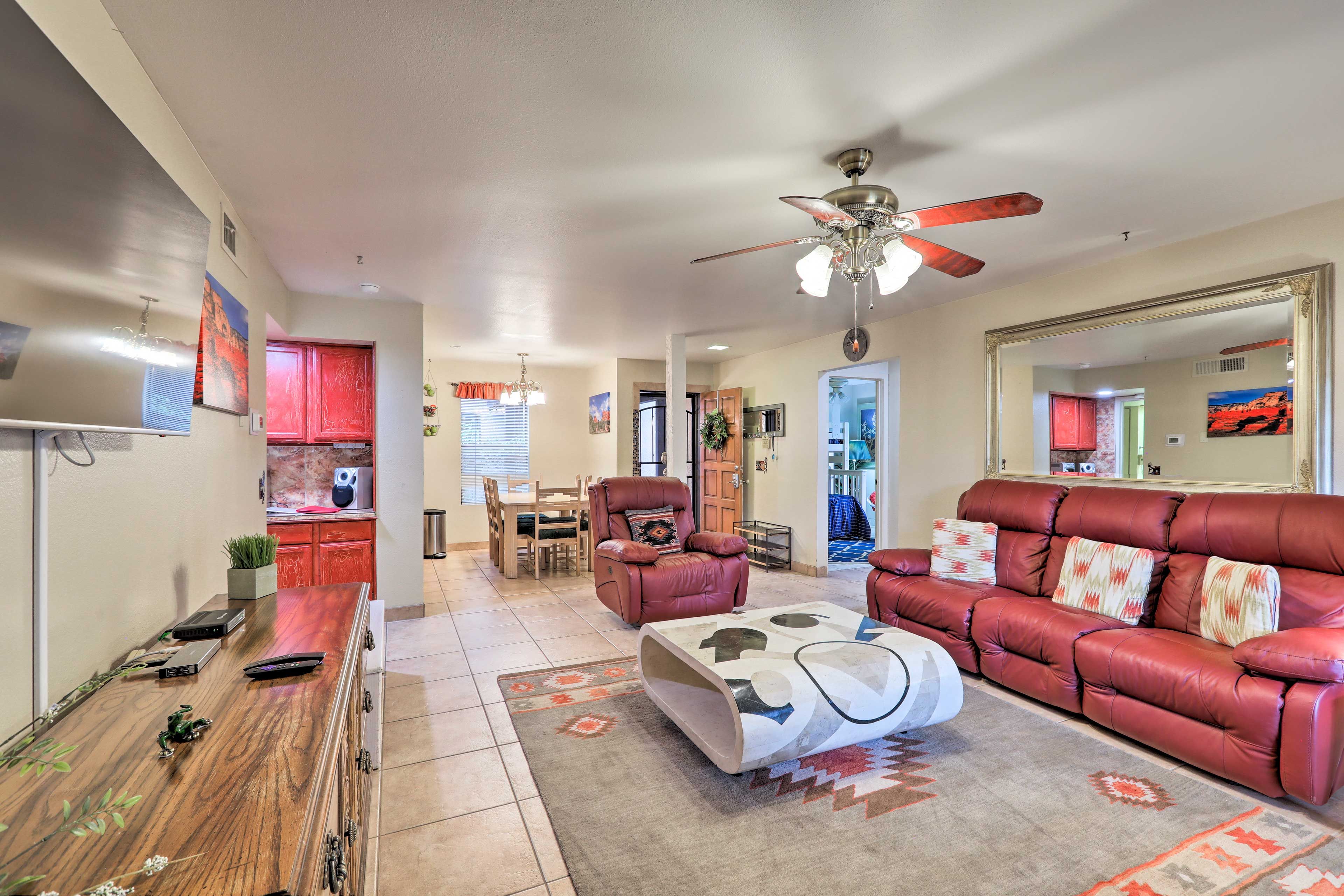 Let the breeze from the ceiling fan usher you to an afternoon siesta.