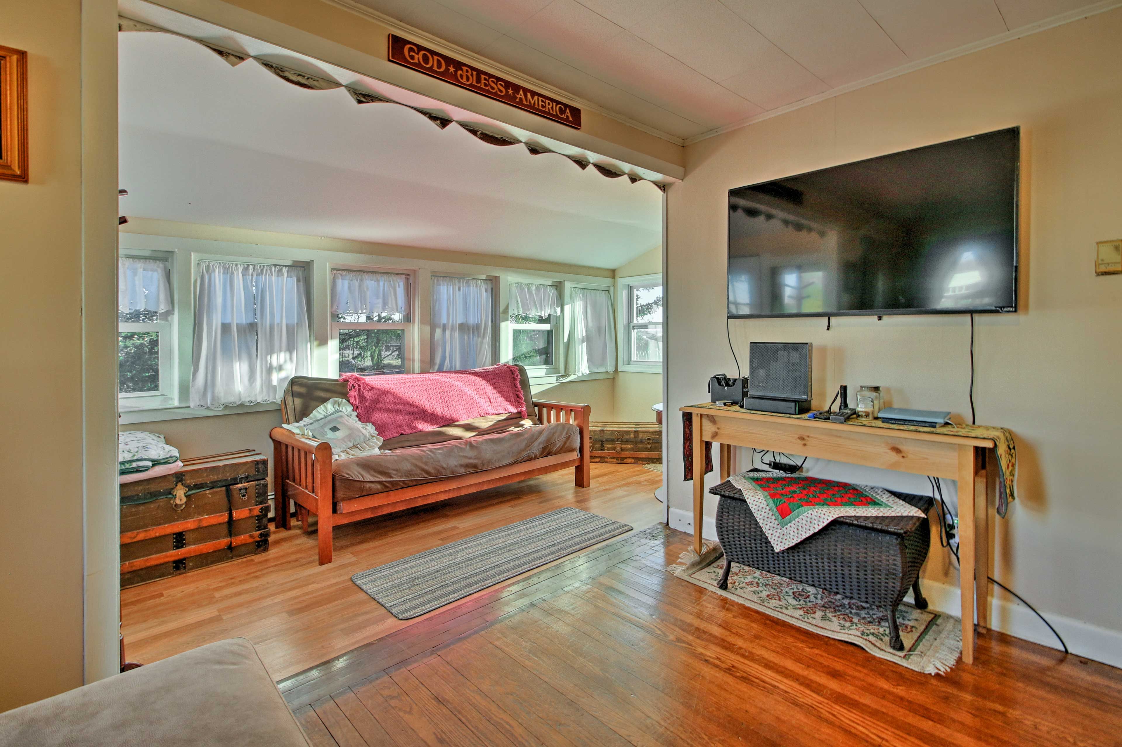 Buzzards Bay Vacation Rental | 2BR | 1BA | 1,300 Sq Ft | Stairs Required