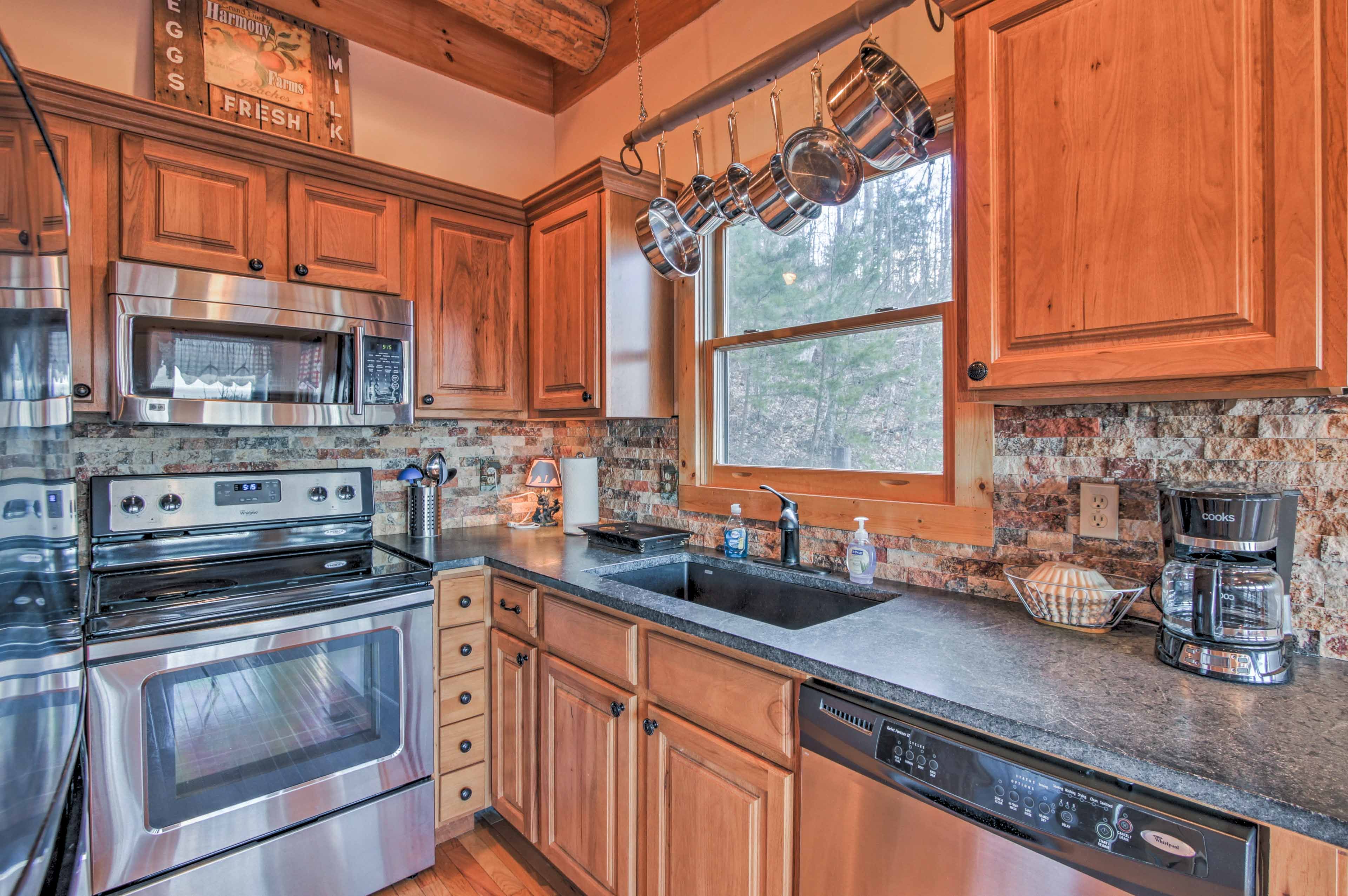 Try a new recipe in the fully equipped kitchen.