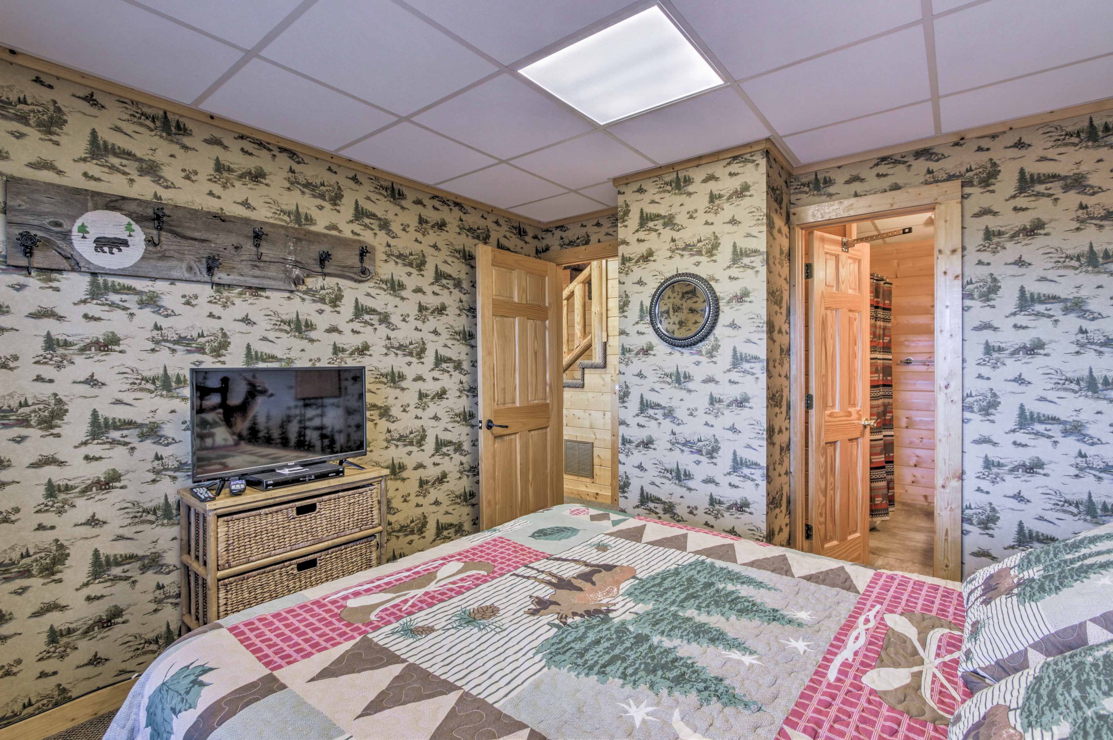 Each of the bedrooms have a flat-screen satellite TV.