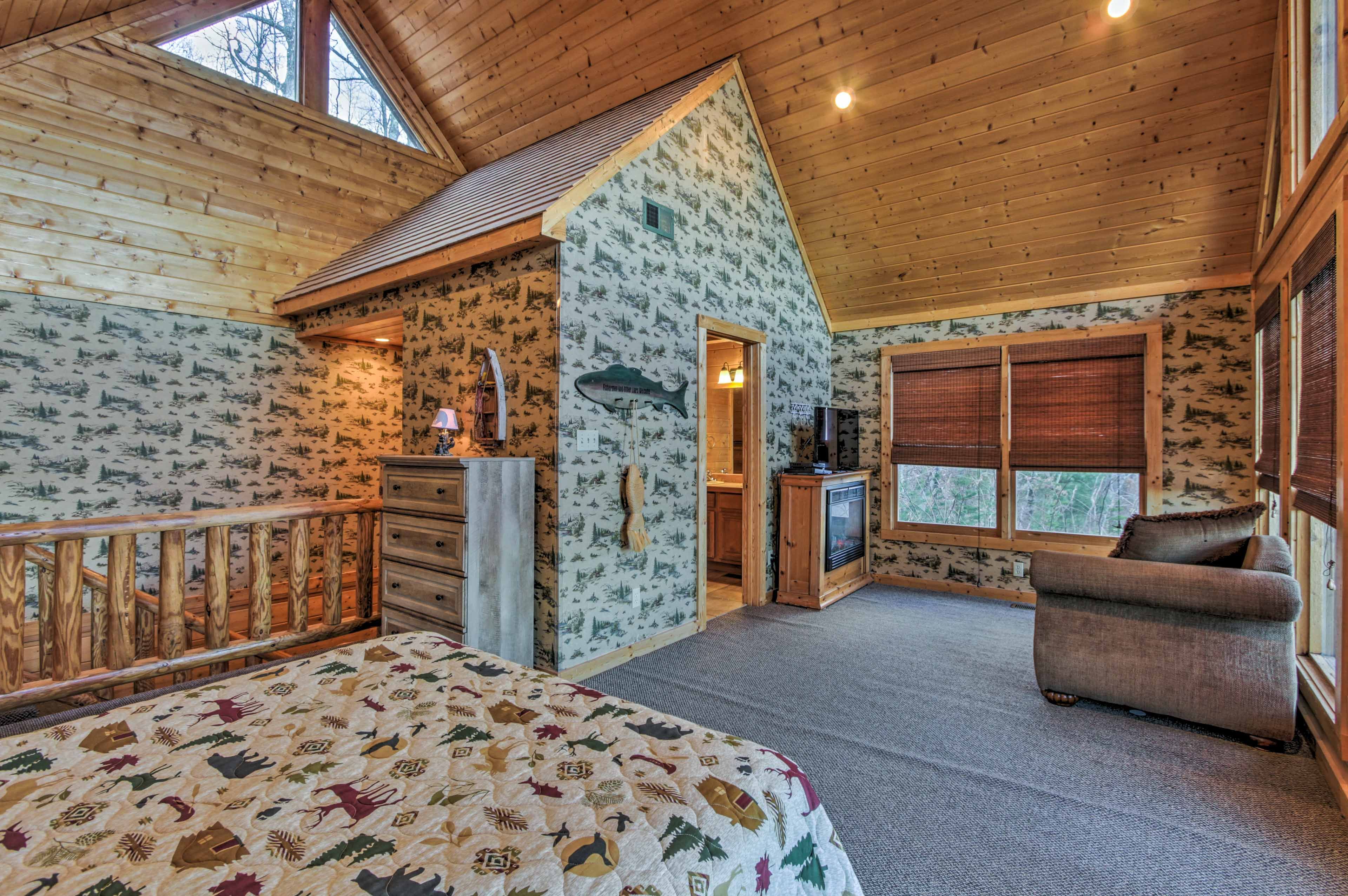 There is ample space in the bedroom suite