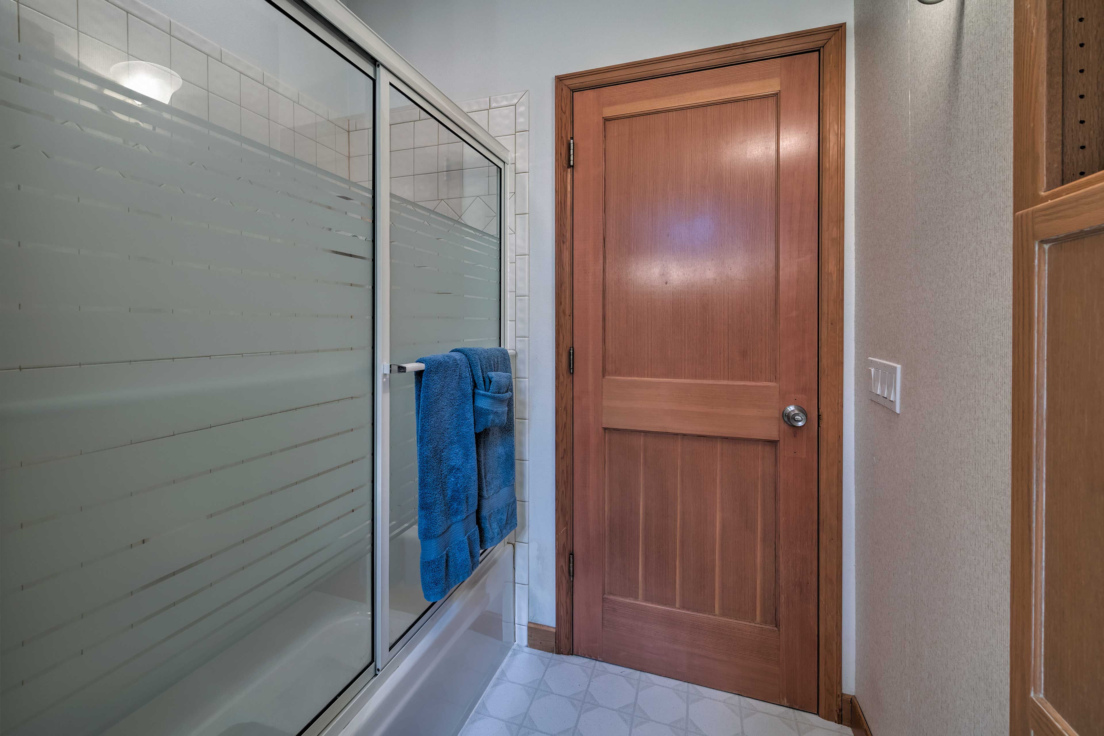 Wash your day away in the walk-in shower.