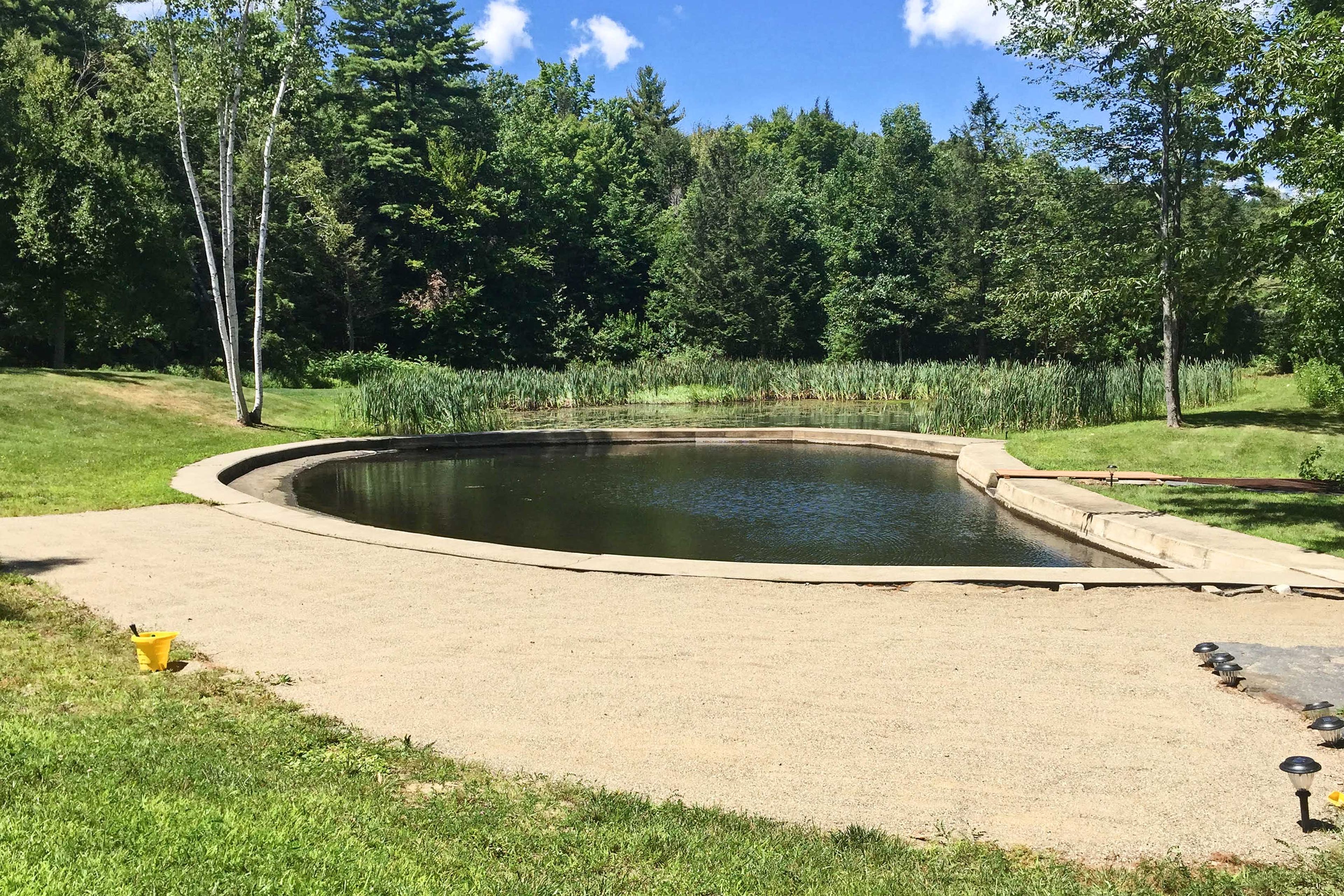 In the summer, swim in the spring-fed pool!
