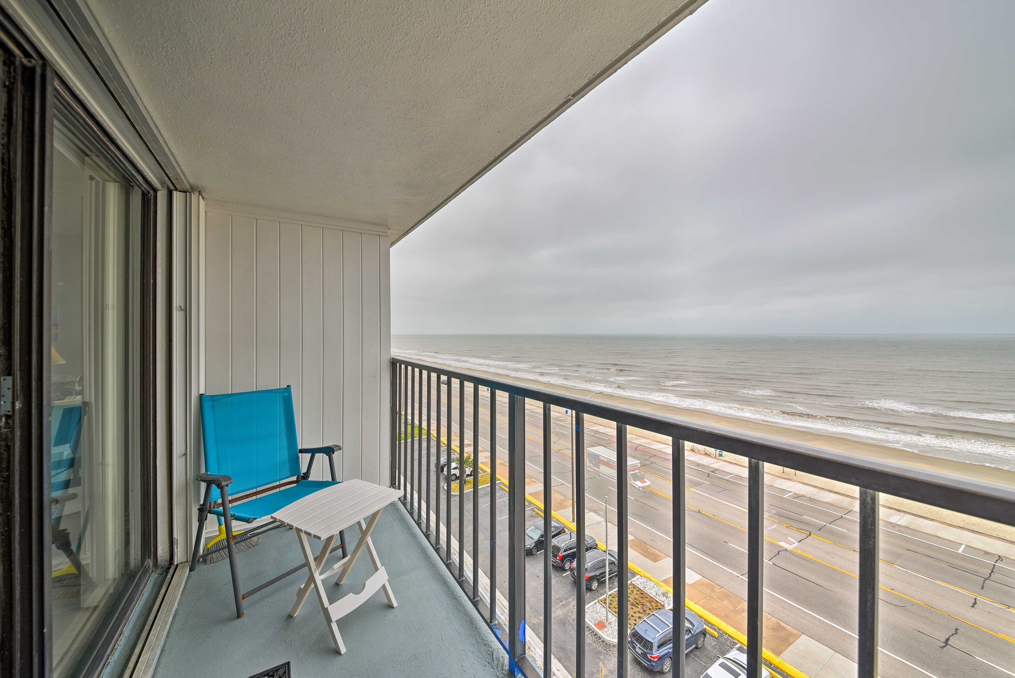 Listen to the waves crashing against the shore while you gaze at the ocean.