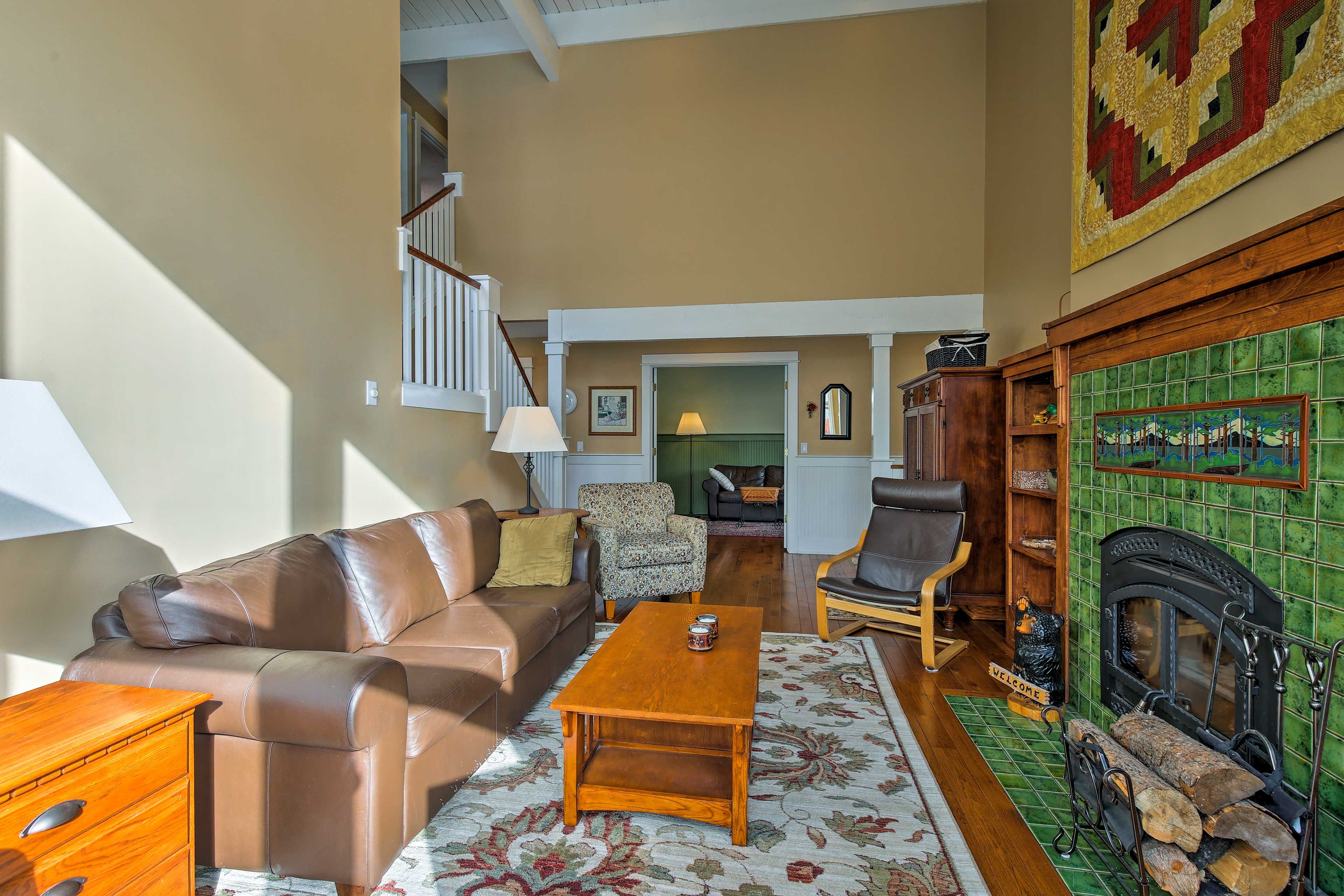 Living Room | Wood-Burning Fireplace