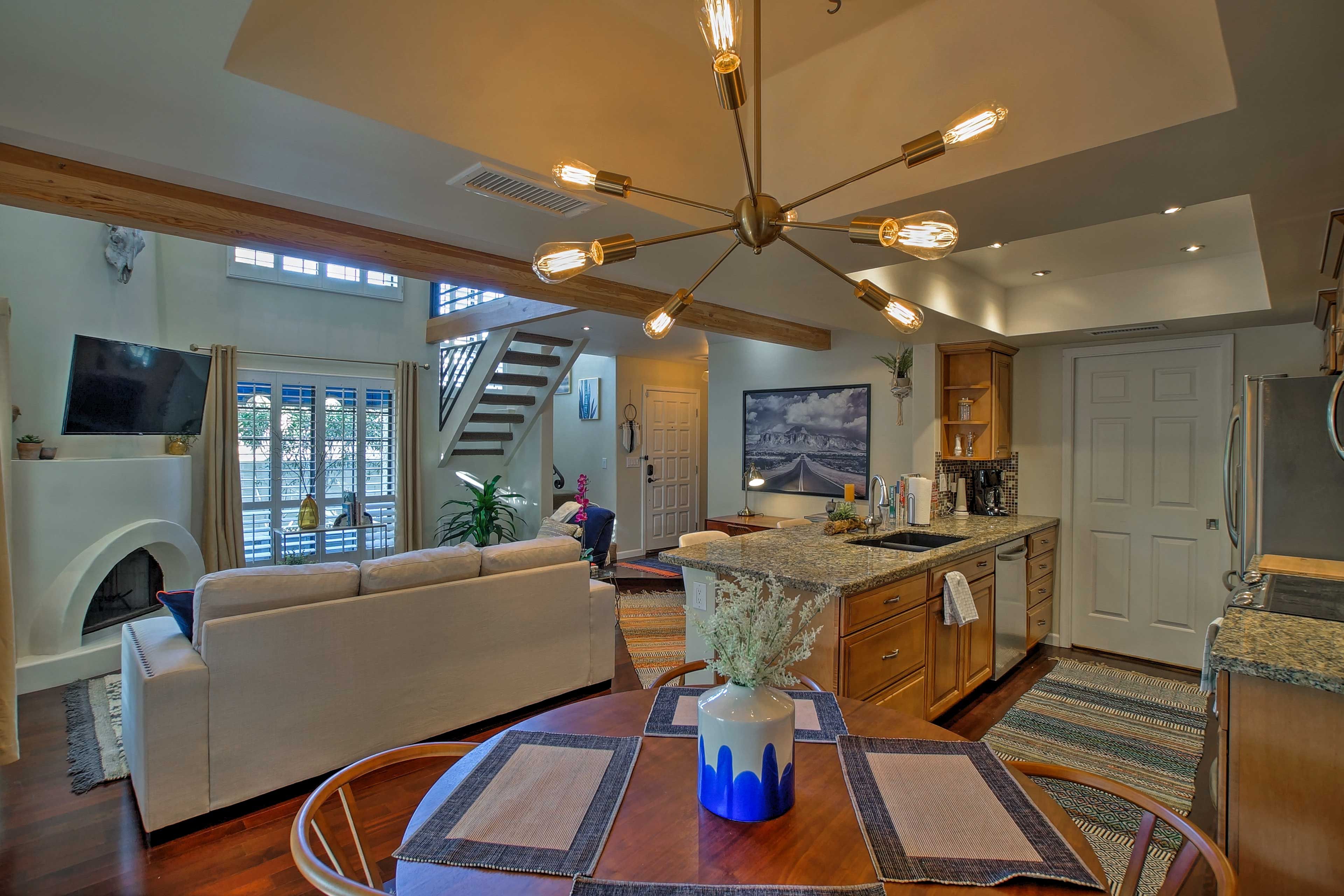 Dine indoors around this chic 4-person dining table.
