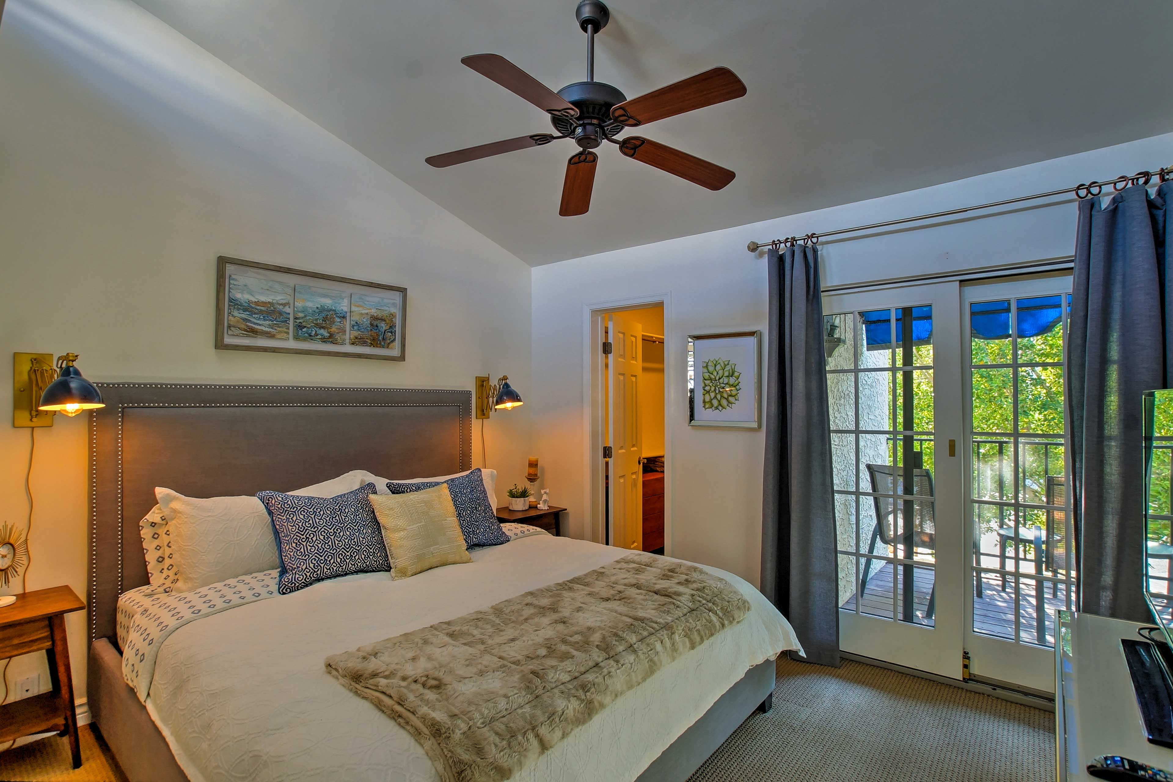 Luxury flourishes throughout this bedroom suite