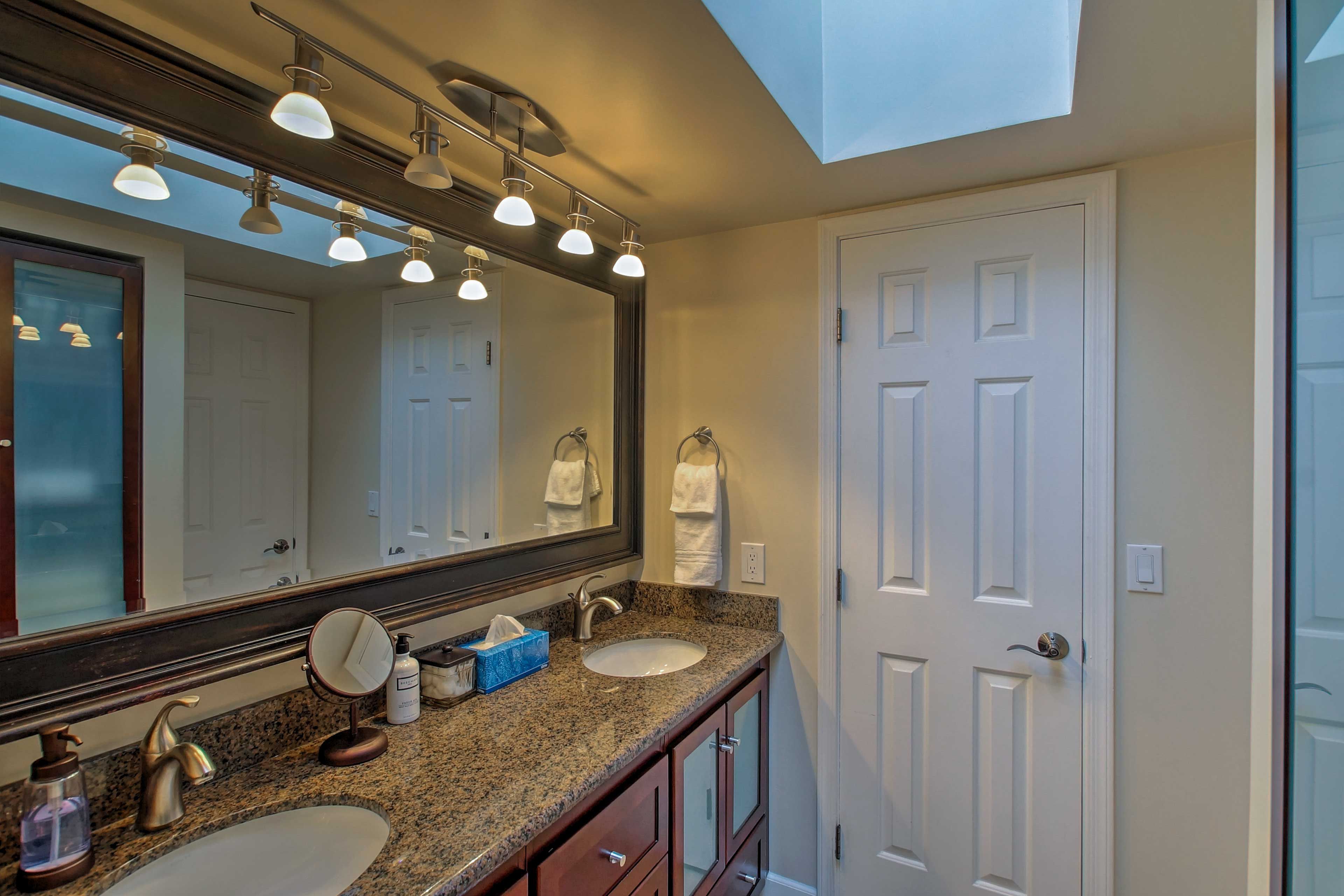 Get ready before a night out downtown at this double wide vanity.