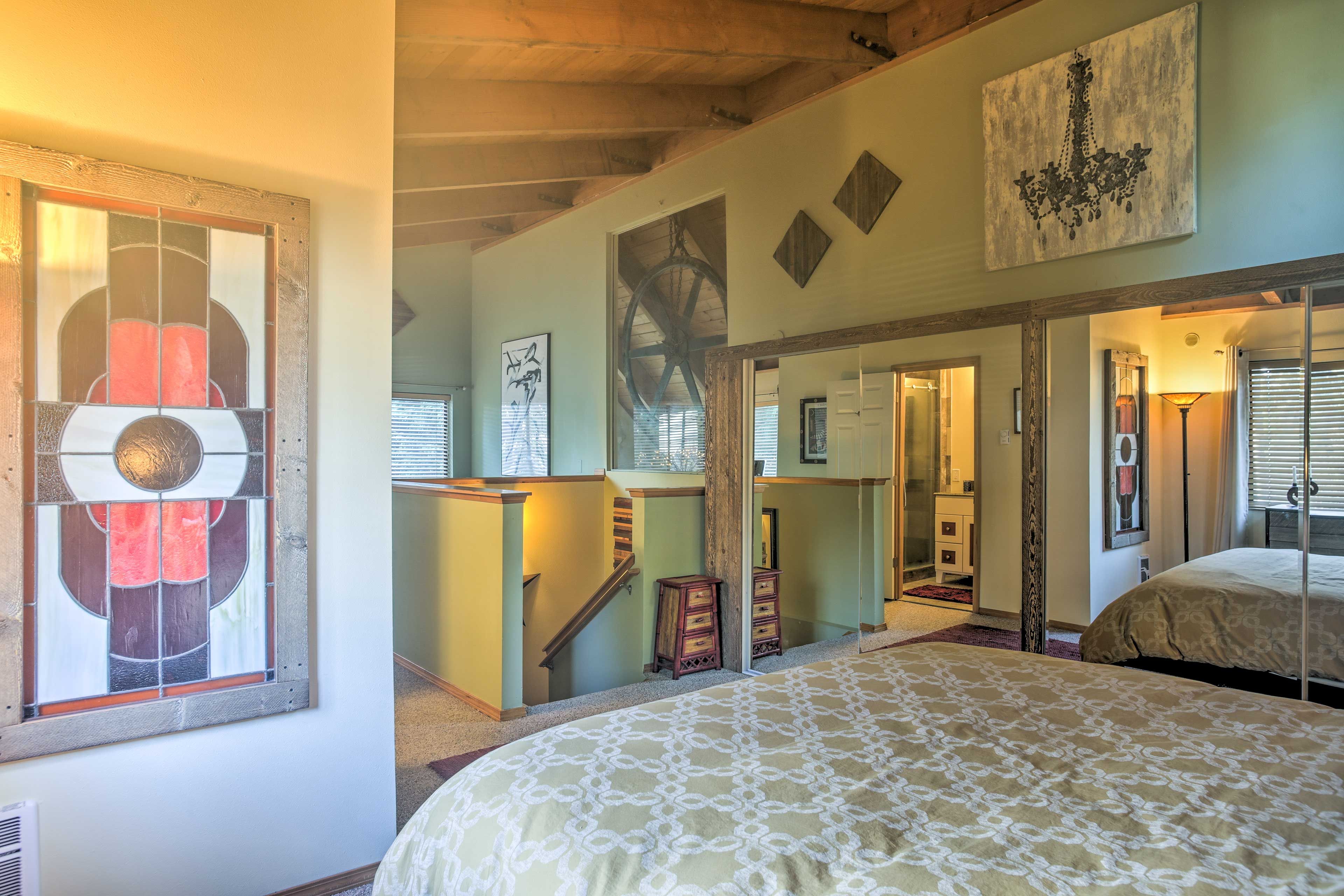 Funky decor adorns the home.