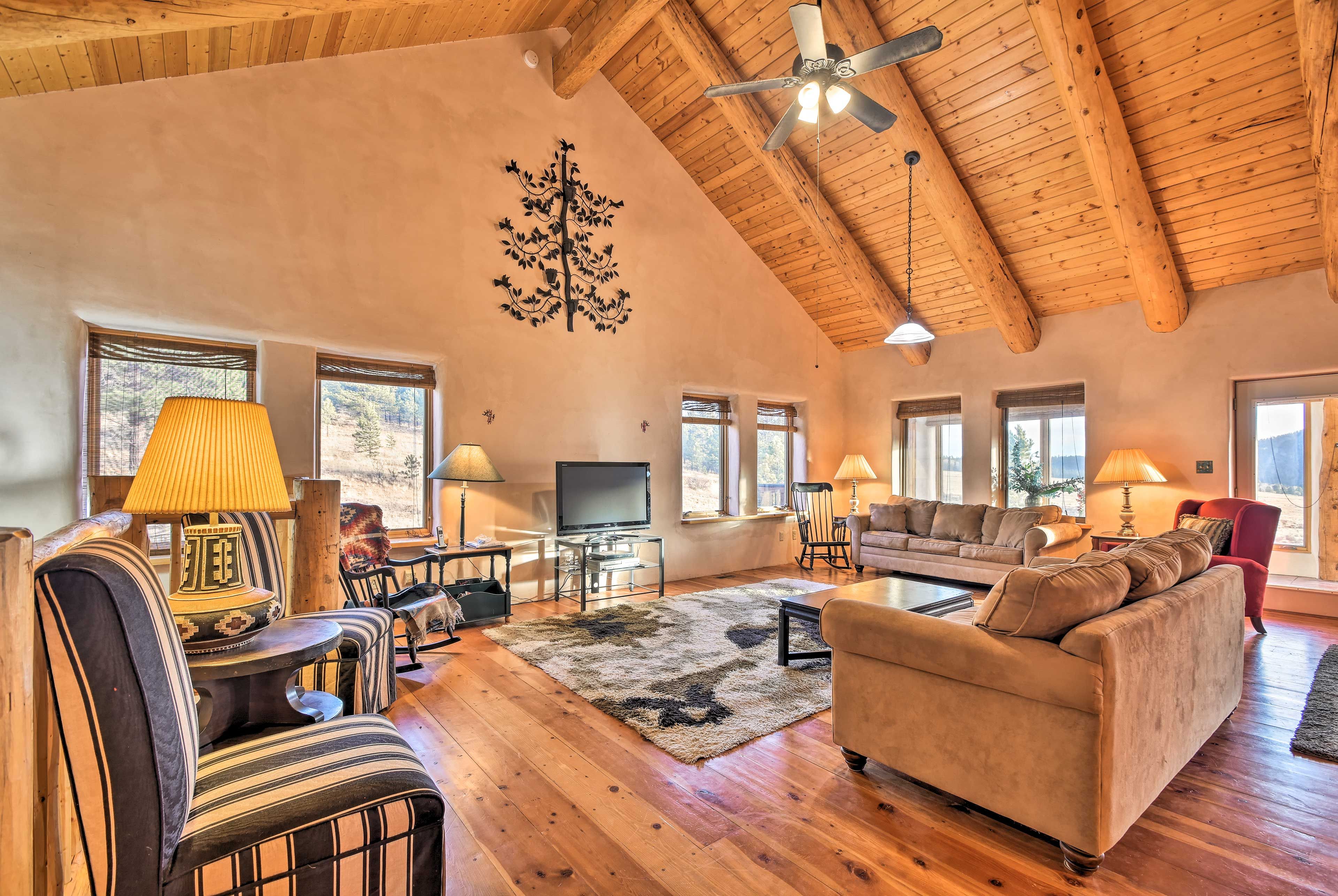 You're sure to admire the pine-paneled vaulted ceilings.