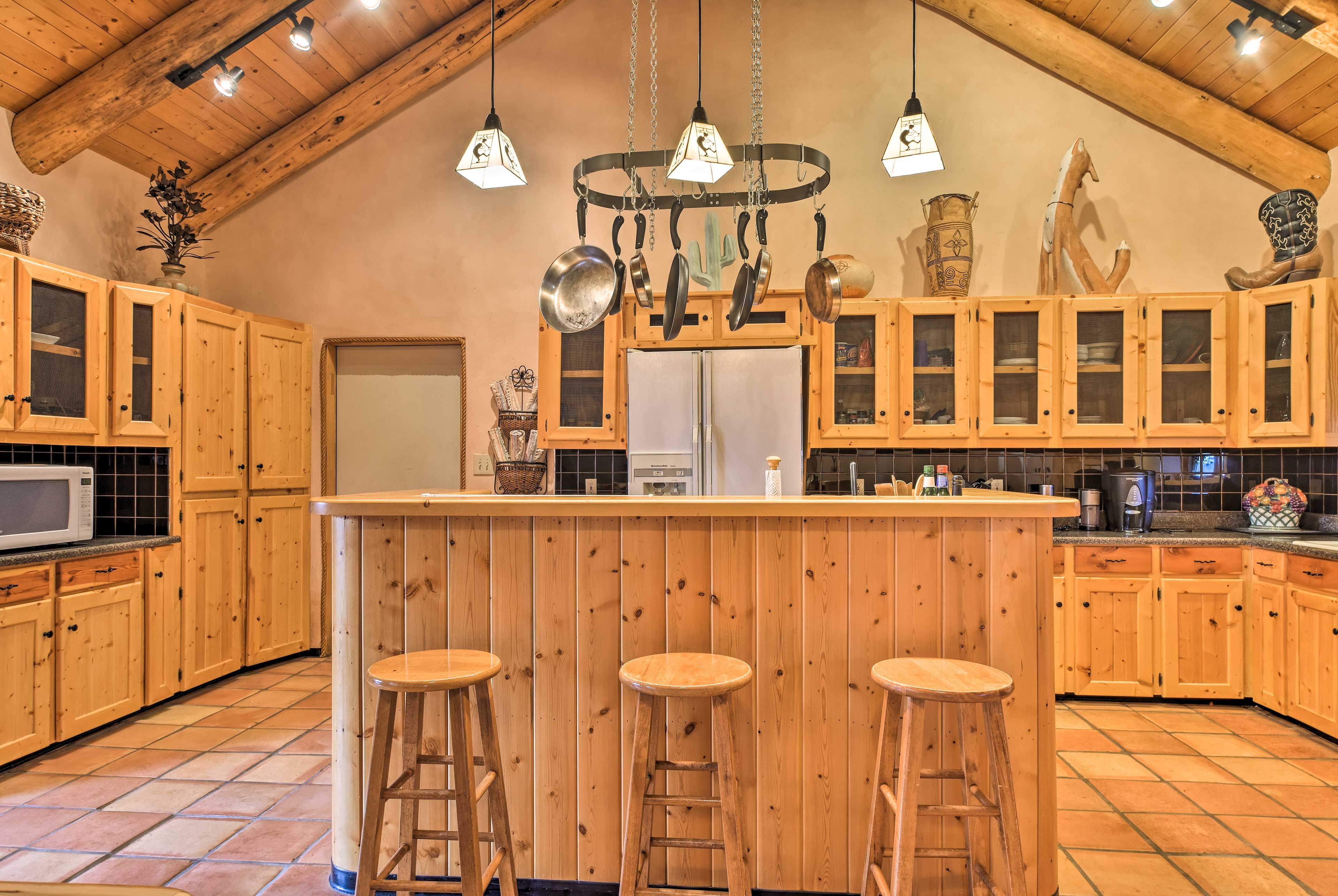 Grab a seat at the built-in breakfast bar to watch the chef in action.