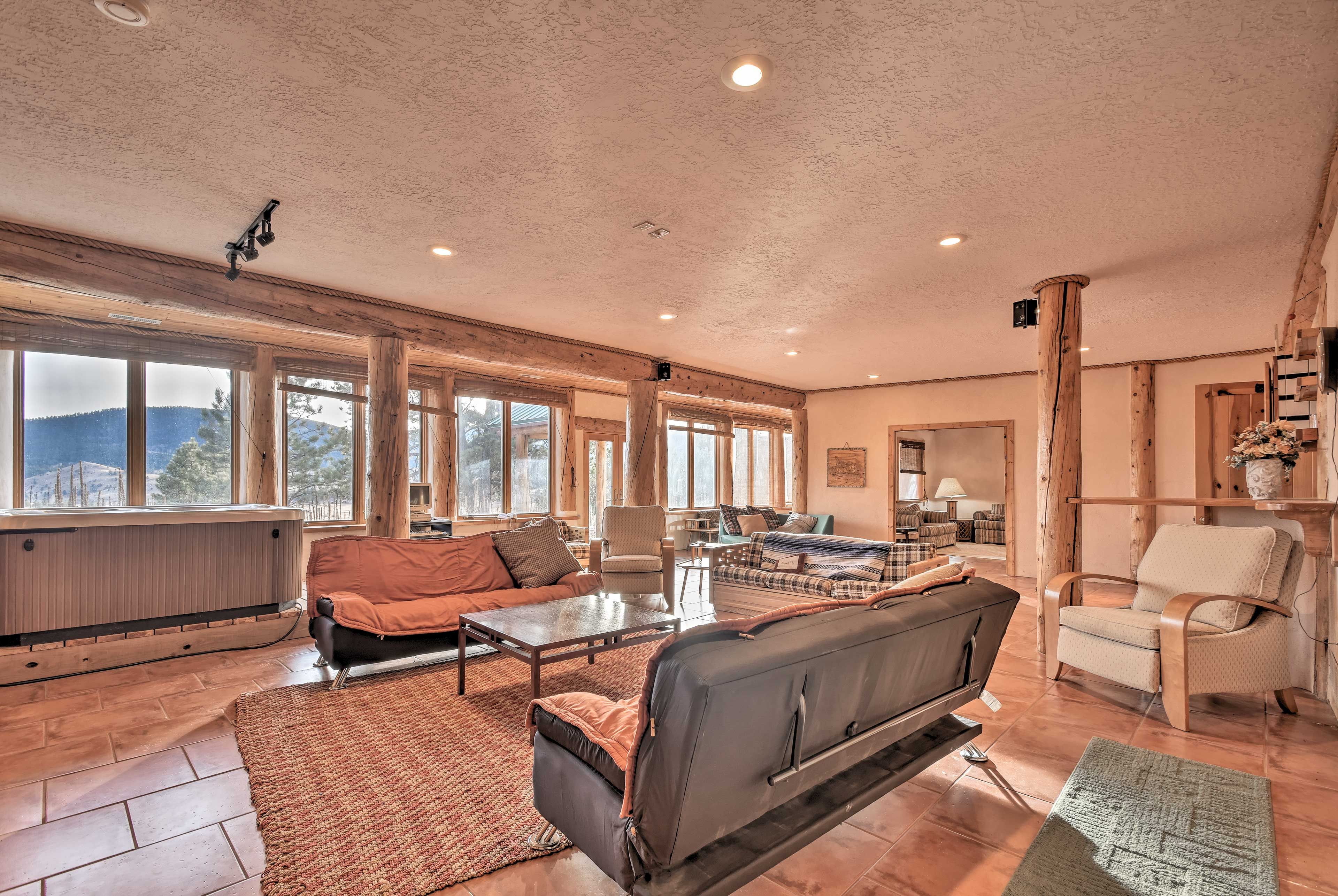 There's even a foosball table featured in this furnished basement.