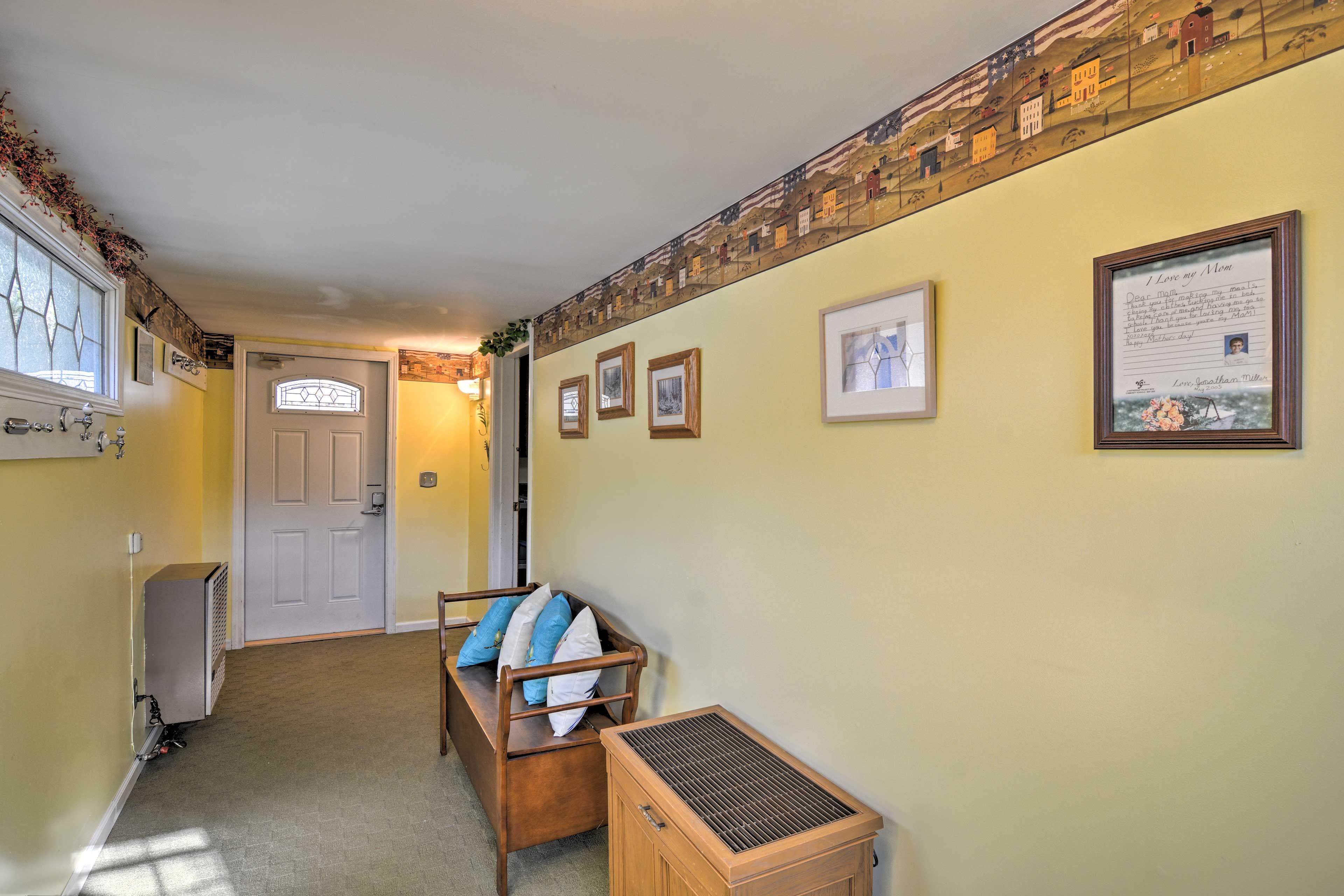 There's a large entryway to greet you inside.