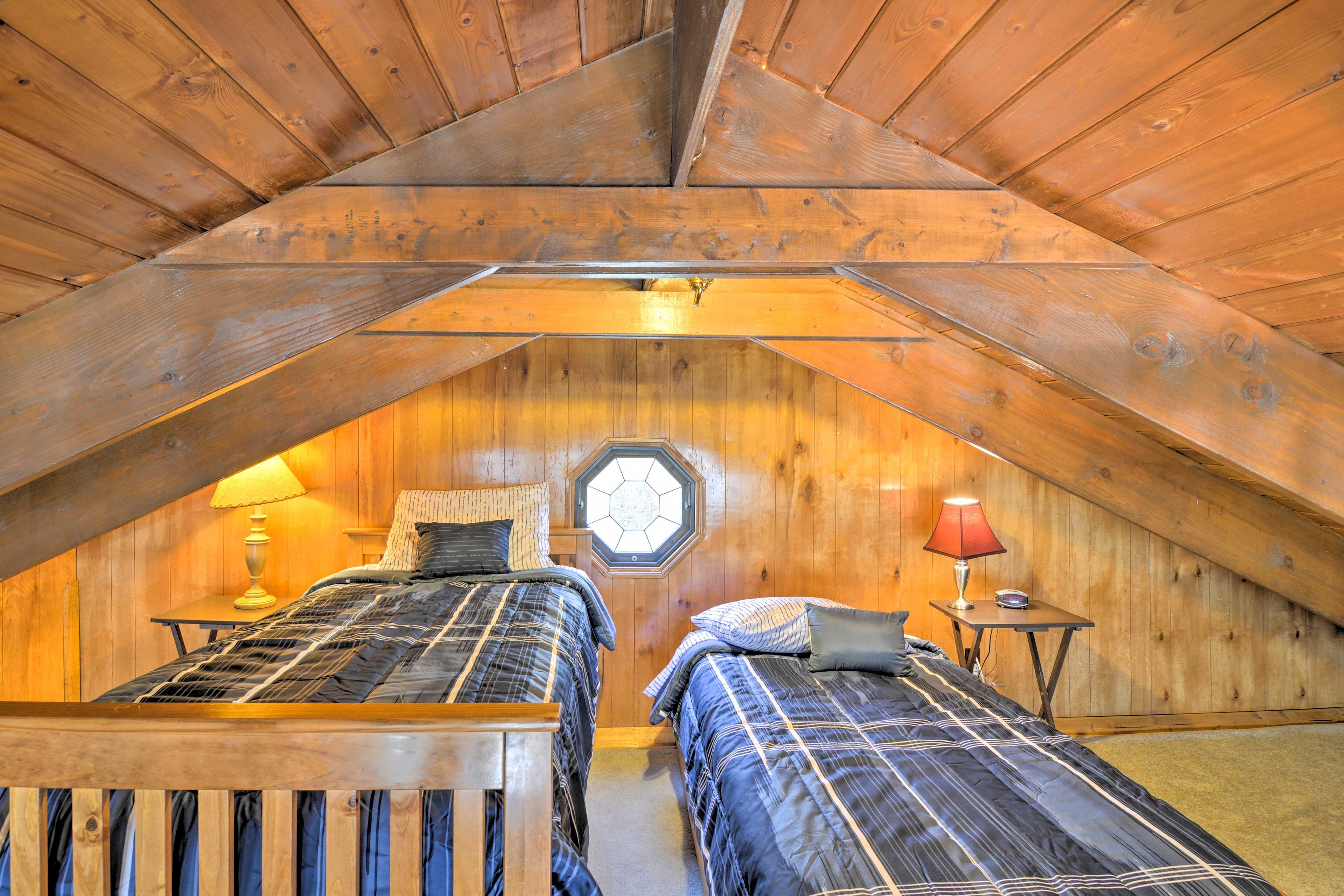Kids will love heading up to the loft for the night.