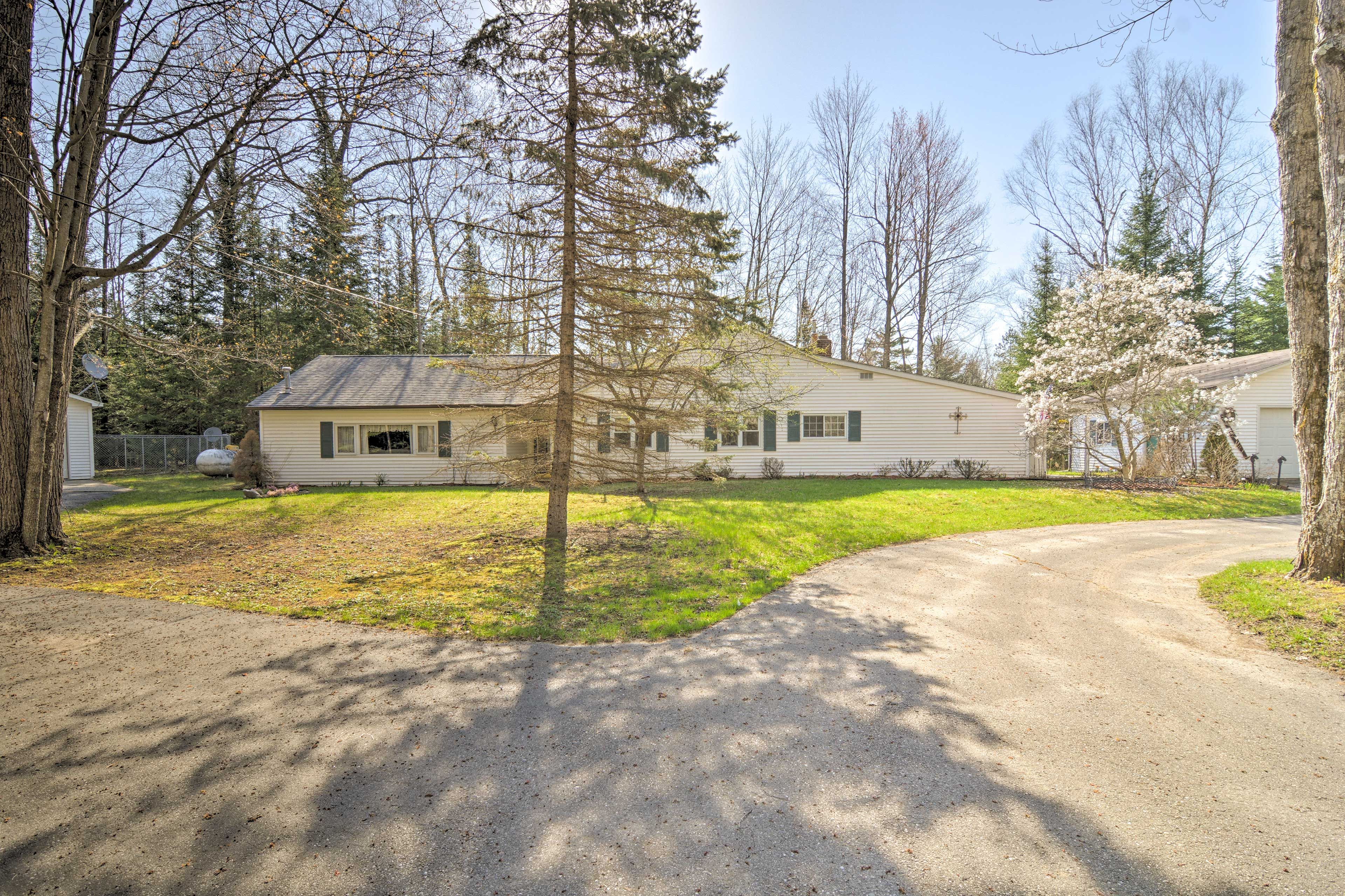 Ample driveway parking adds convenience to your stay.