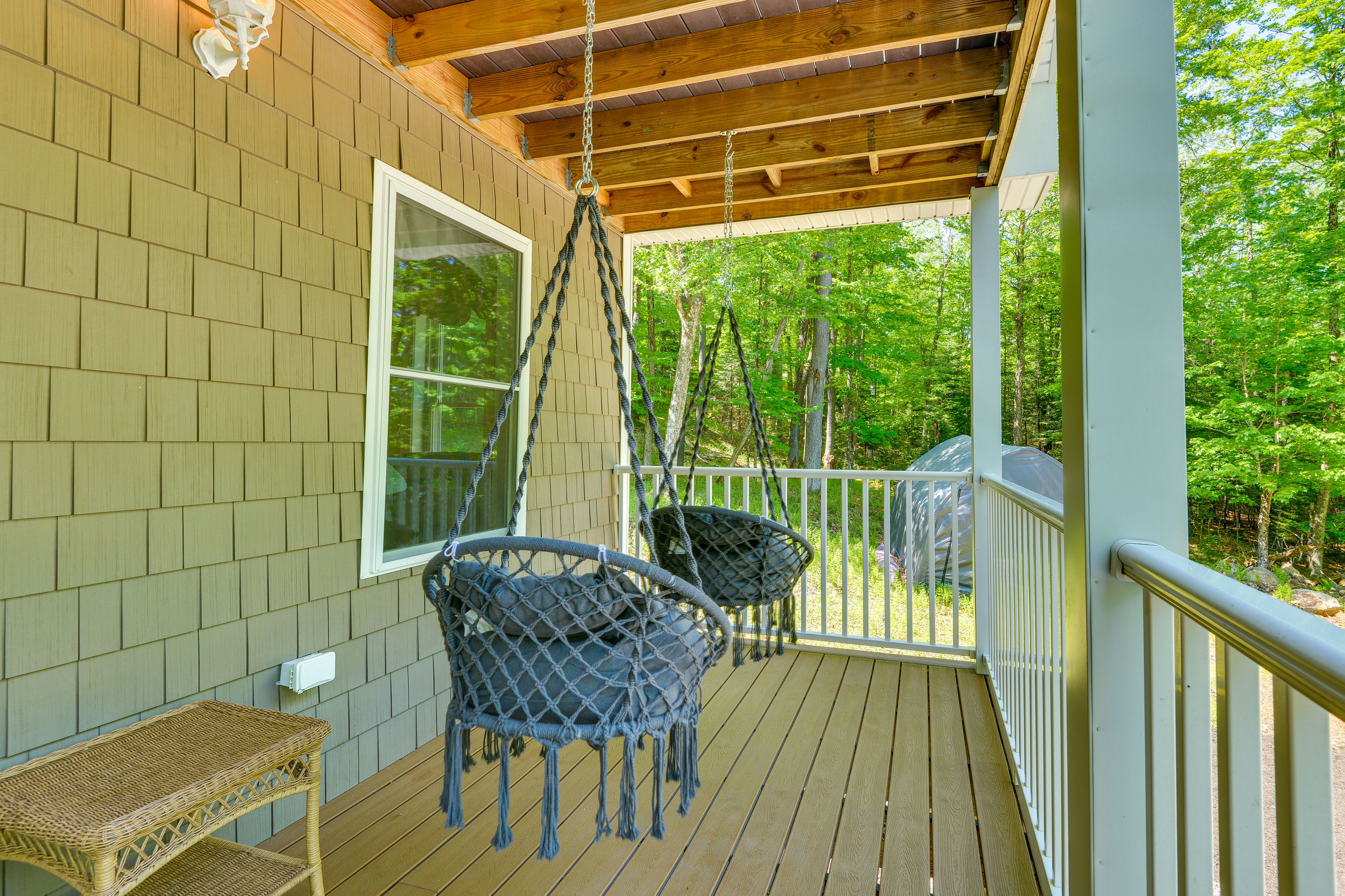 Covered Deck | Hanging Chairs | Outdoor Dining | Gas Grill