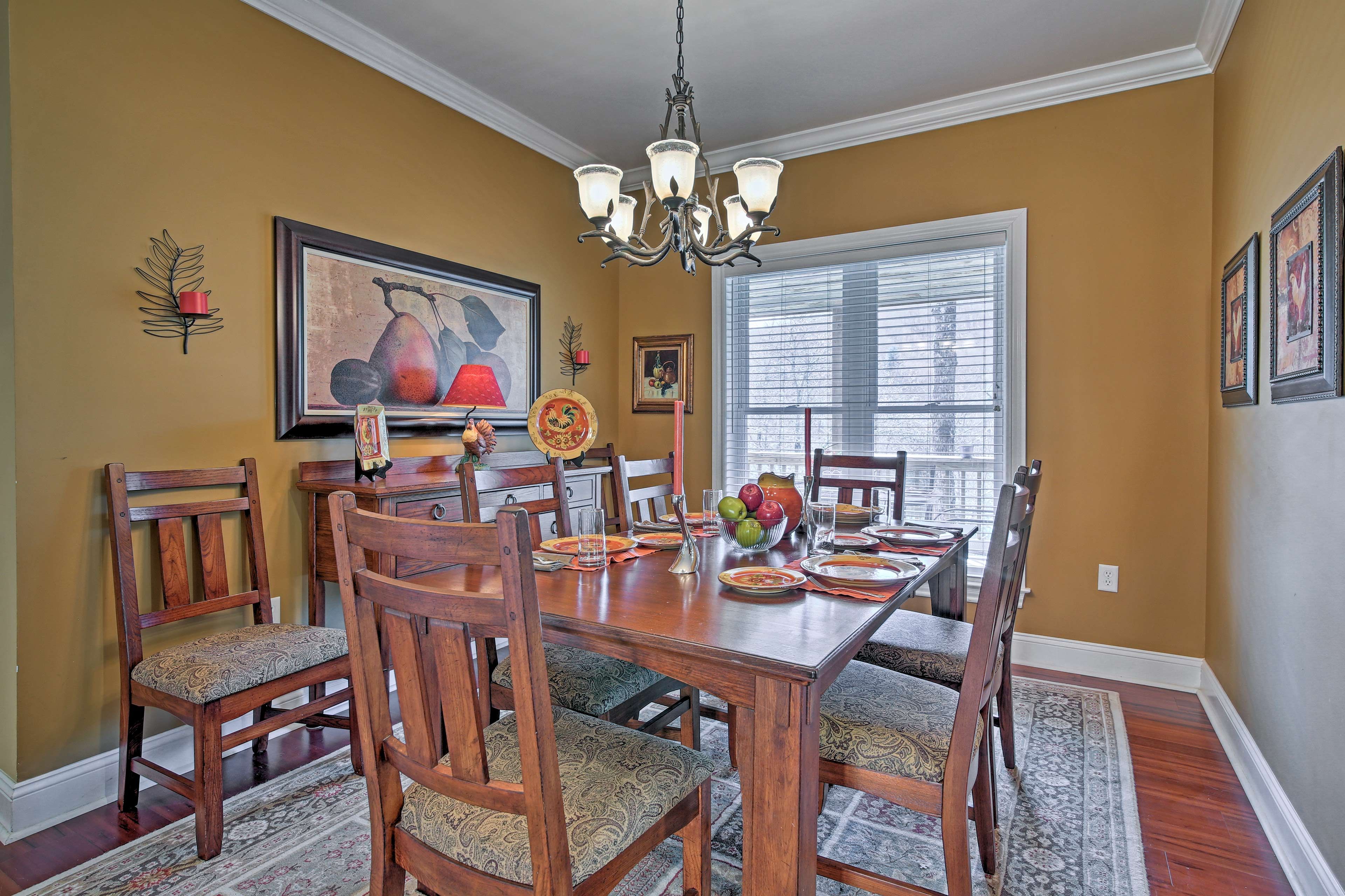 Set the formal dining table for family feasts.