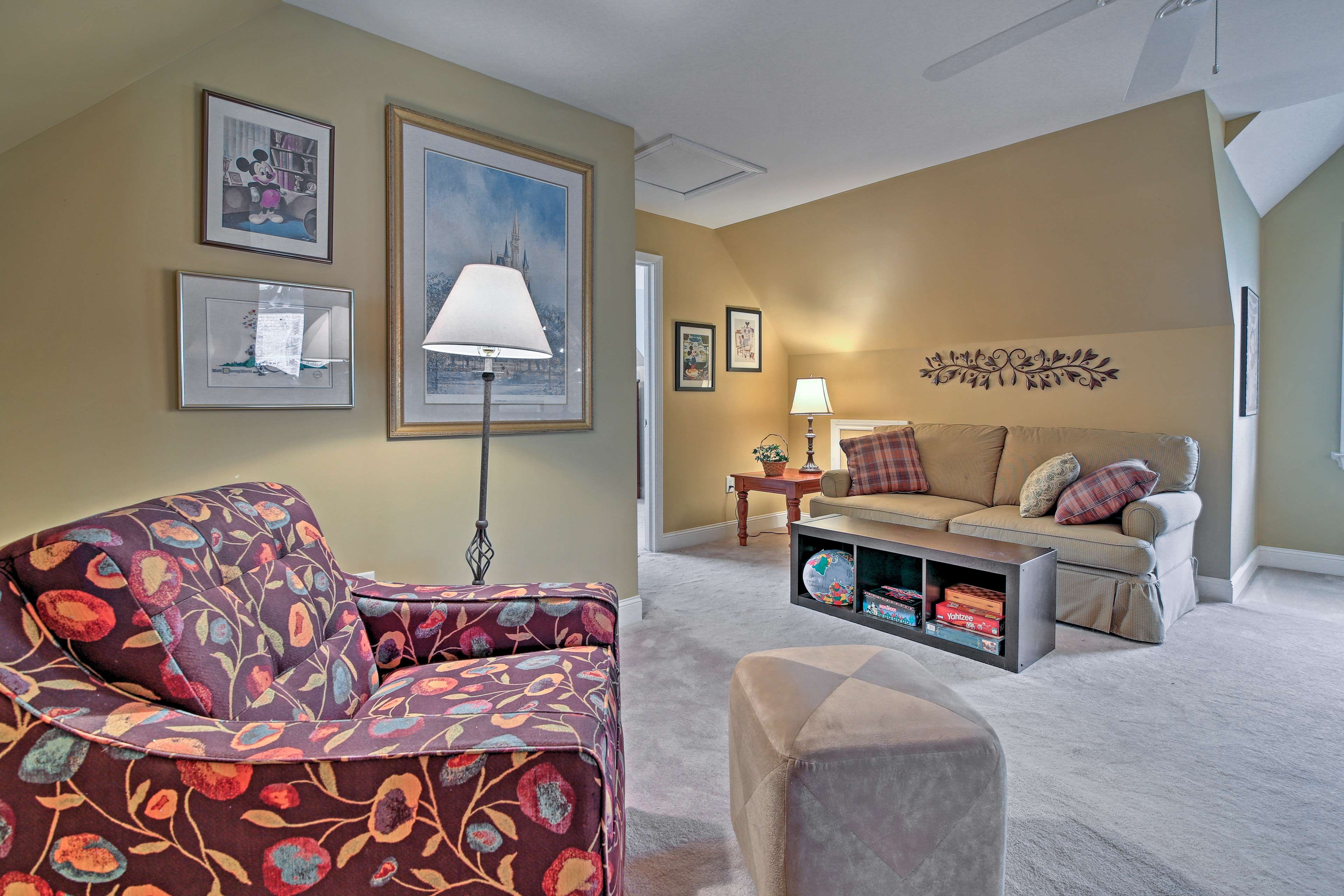 Cozy up on the loveseat.
