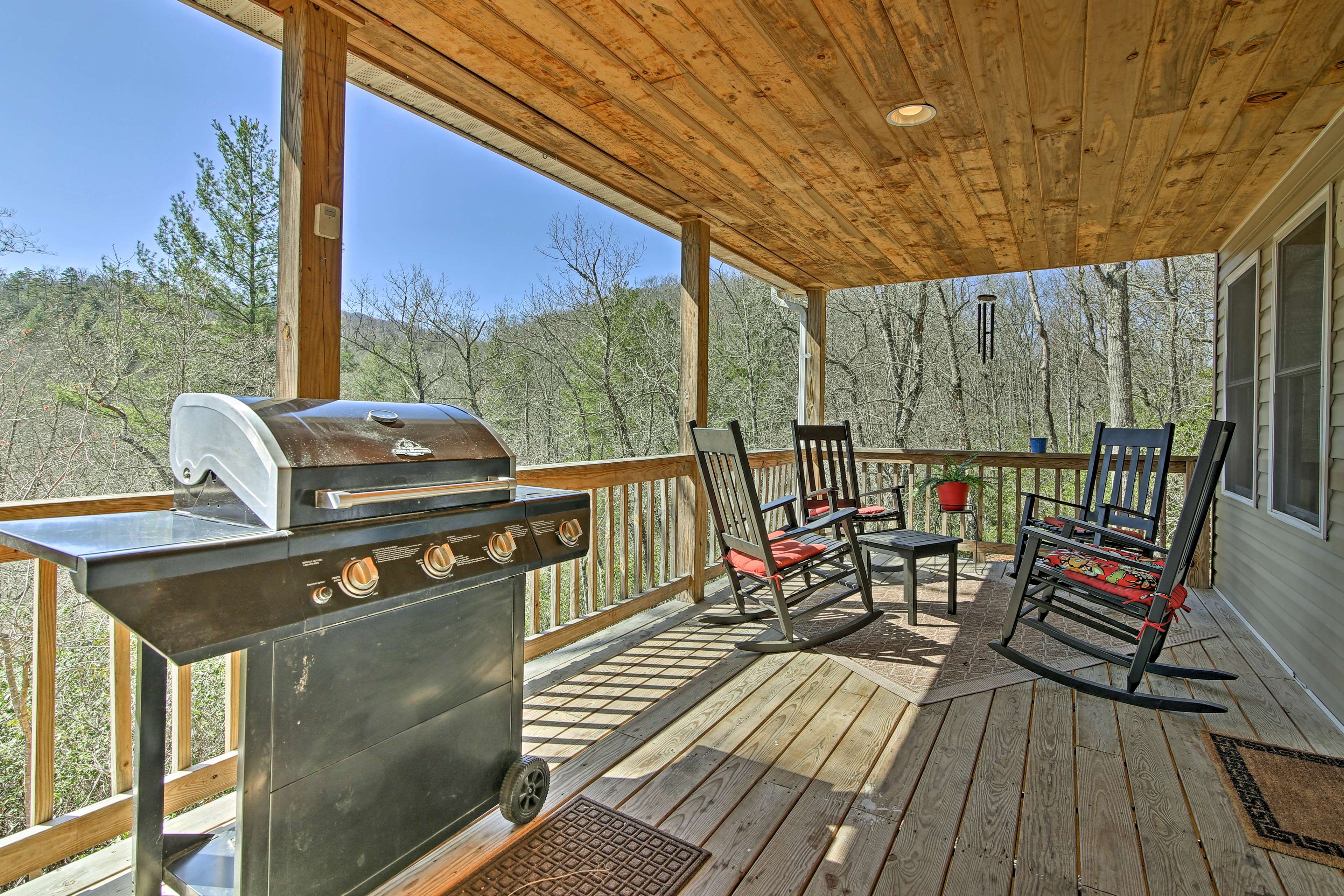 Step outside for an afternoon barbecue.