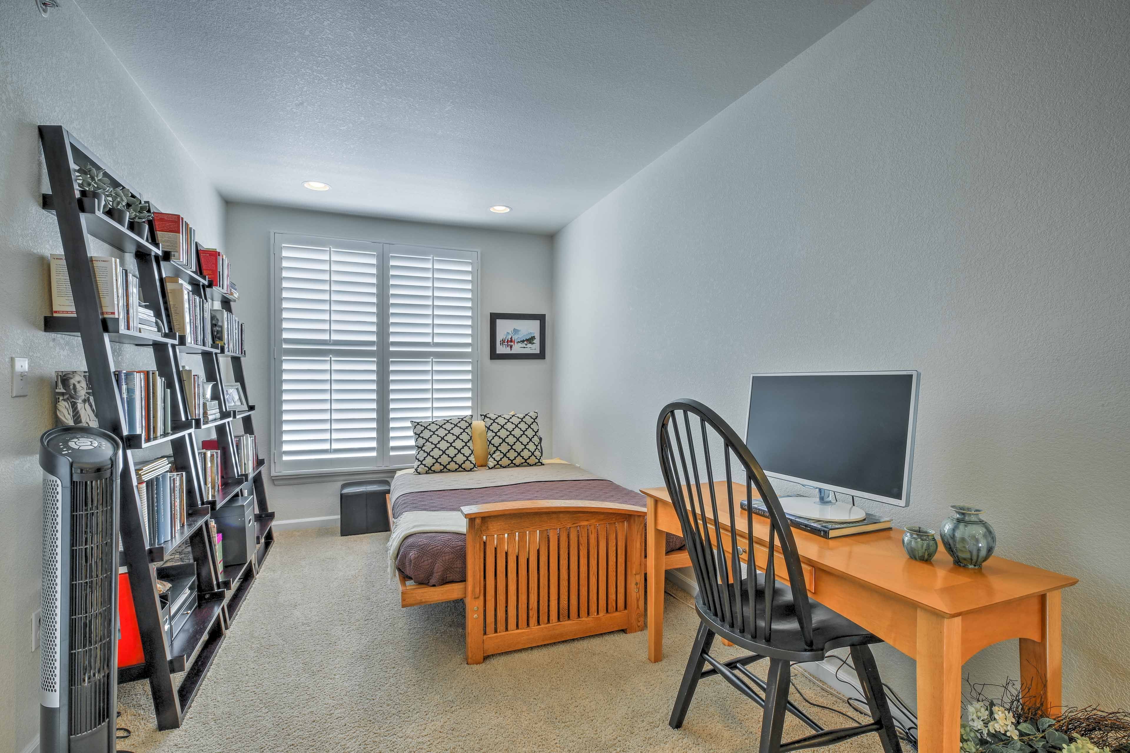Friends that tag along can sleep soundly on the futon in the loft.