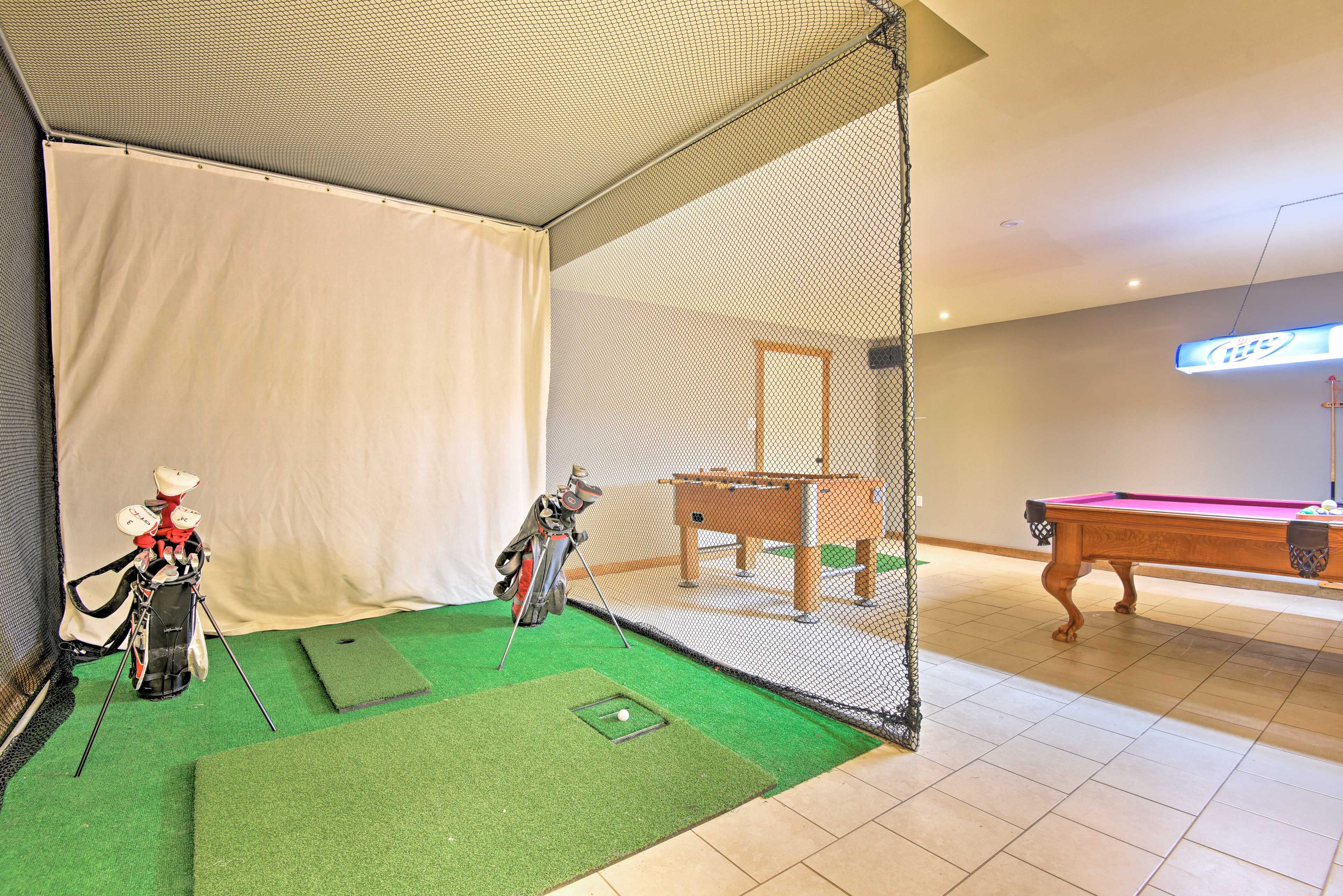 When you're not practicing your swing, play pool or foosball!