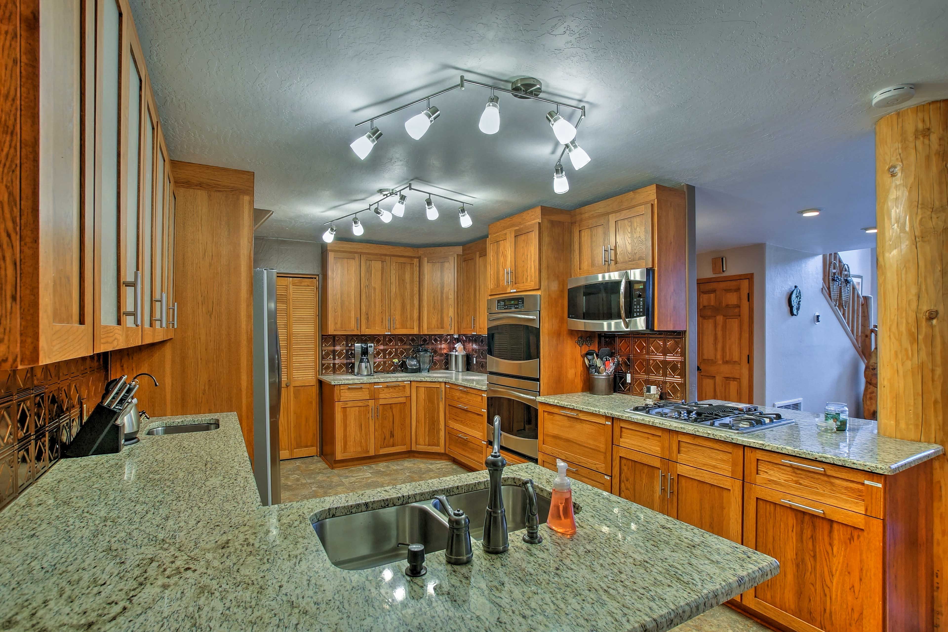 Your chef elect will fall in love with this fully equipped gourmet kitchen.